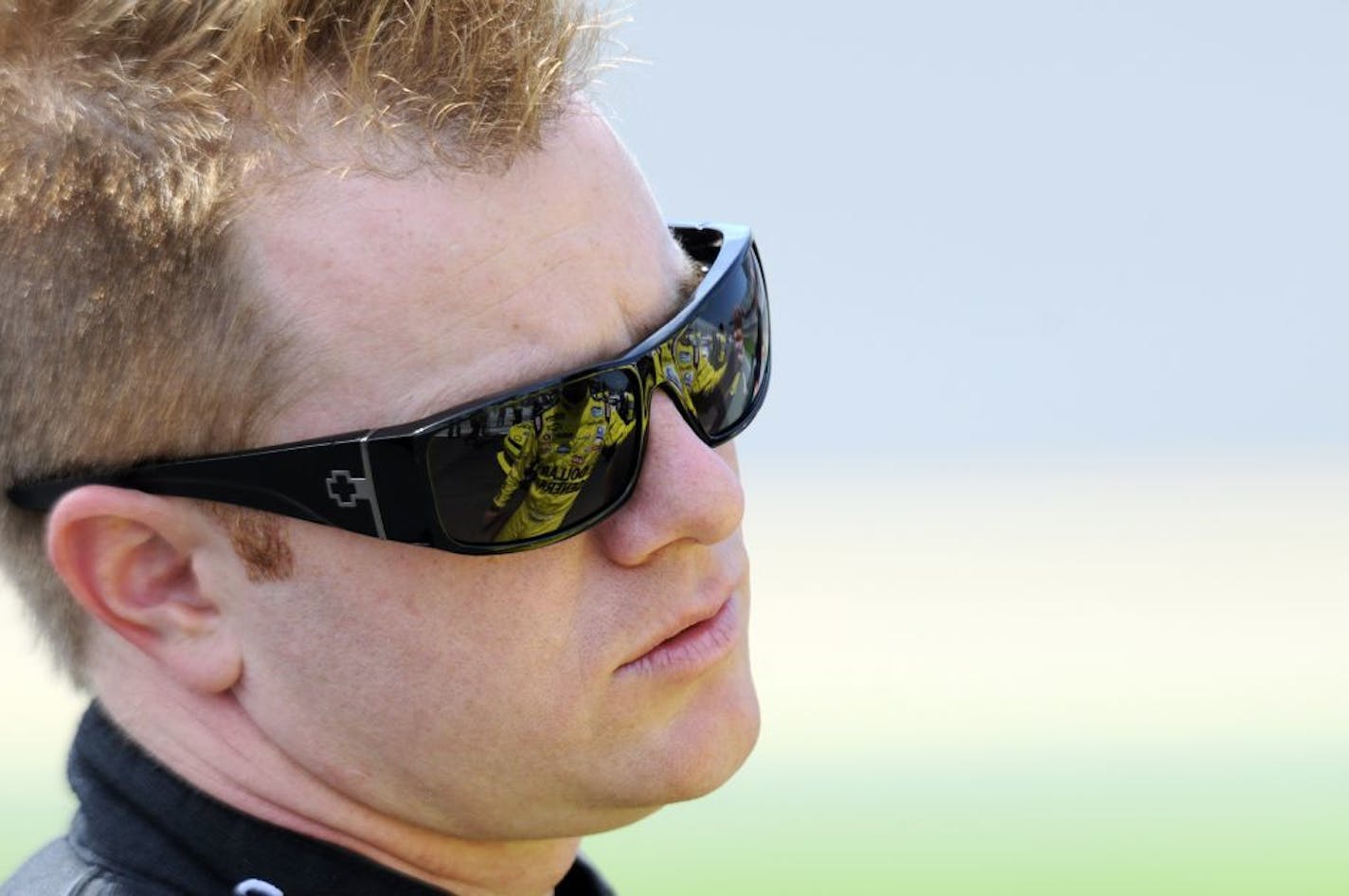 FILE - In this July 1, 2011 file photo, Jason Leffler looks on during qualifying for the NASCAR Nationwide Series Subway Jalapeno 250 race