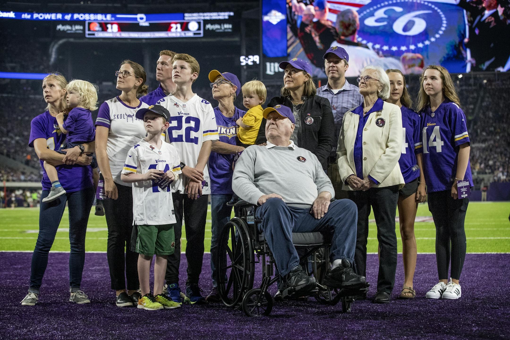 The family of Tom Burnett was honored during the game. Tom Burnett was on Flight 93 on 9/11.