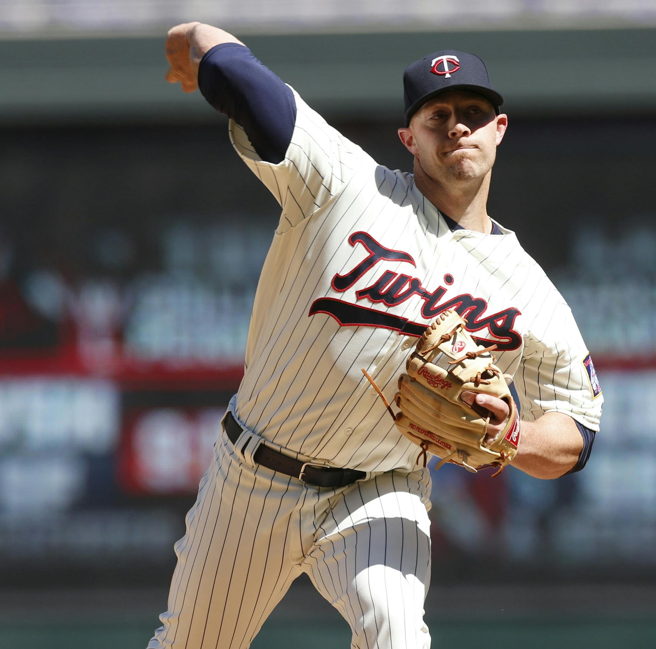 Minnesota Twins' Chris Gimenez, the backup catcher, pitches against the Houston Astros in relief in a baseball game Wednesday, May 31, 2017 in Minneapolis. (AP Photo/Jim Mone)