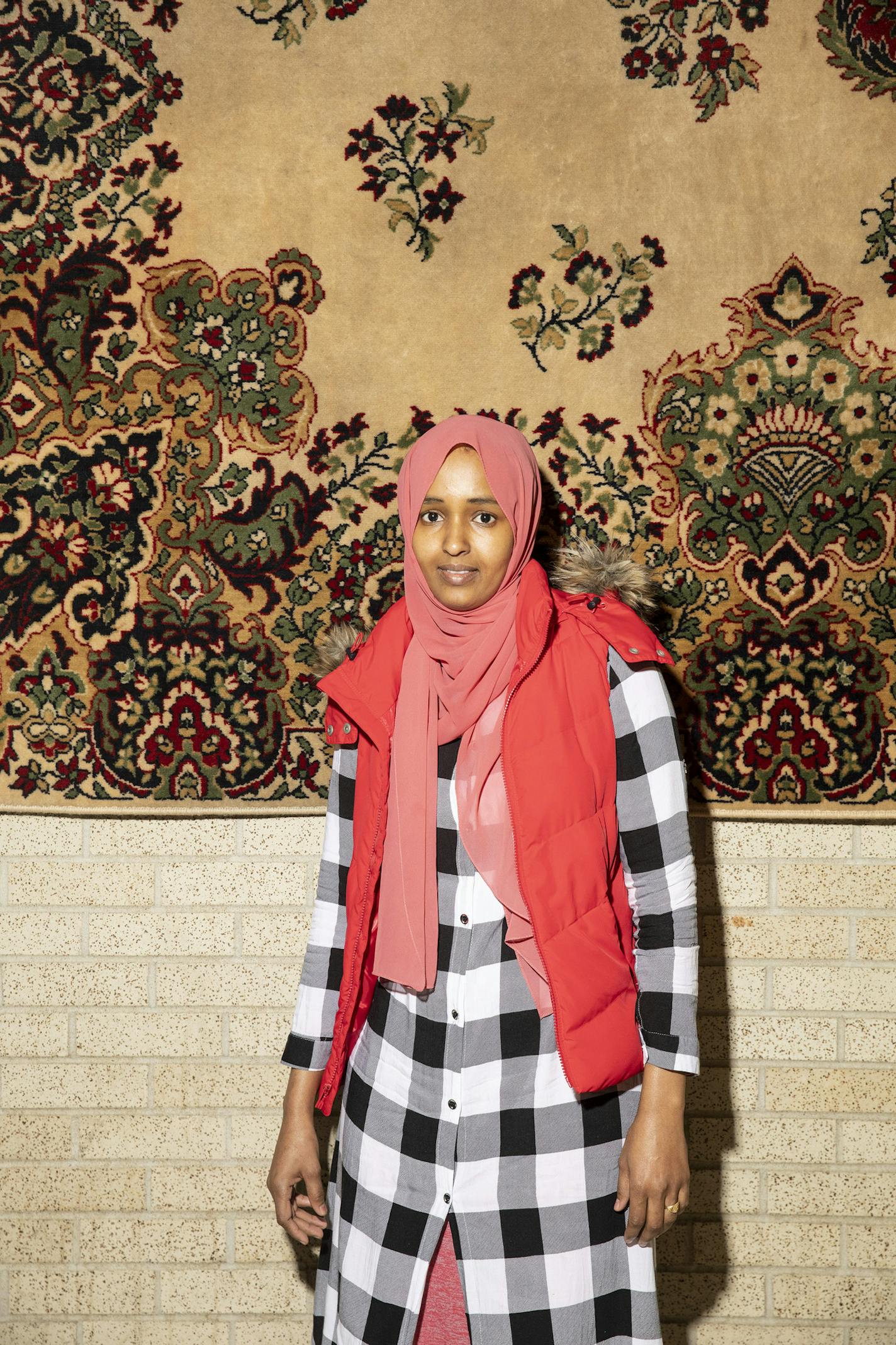 Hibaq Mohamed, an Amazon worker who was born in Somalia, at the Awood Center in Minneapolis, Nov. 17, 2018. Tied together by a close cultural connection and empowered by a tight labor market, Somali workers appear to be the first known group in the United States to get Amazon management to negotiate. (Jenn Ackerman/The New York Times)