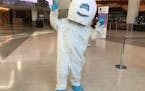 Bryan Sternberg, a 43-year-old physician assistant from Eagan, wore a yeti costume for the open audition for "Survivor."  "I'm trying to stand out," h