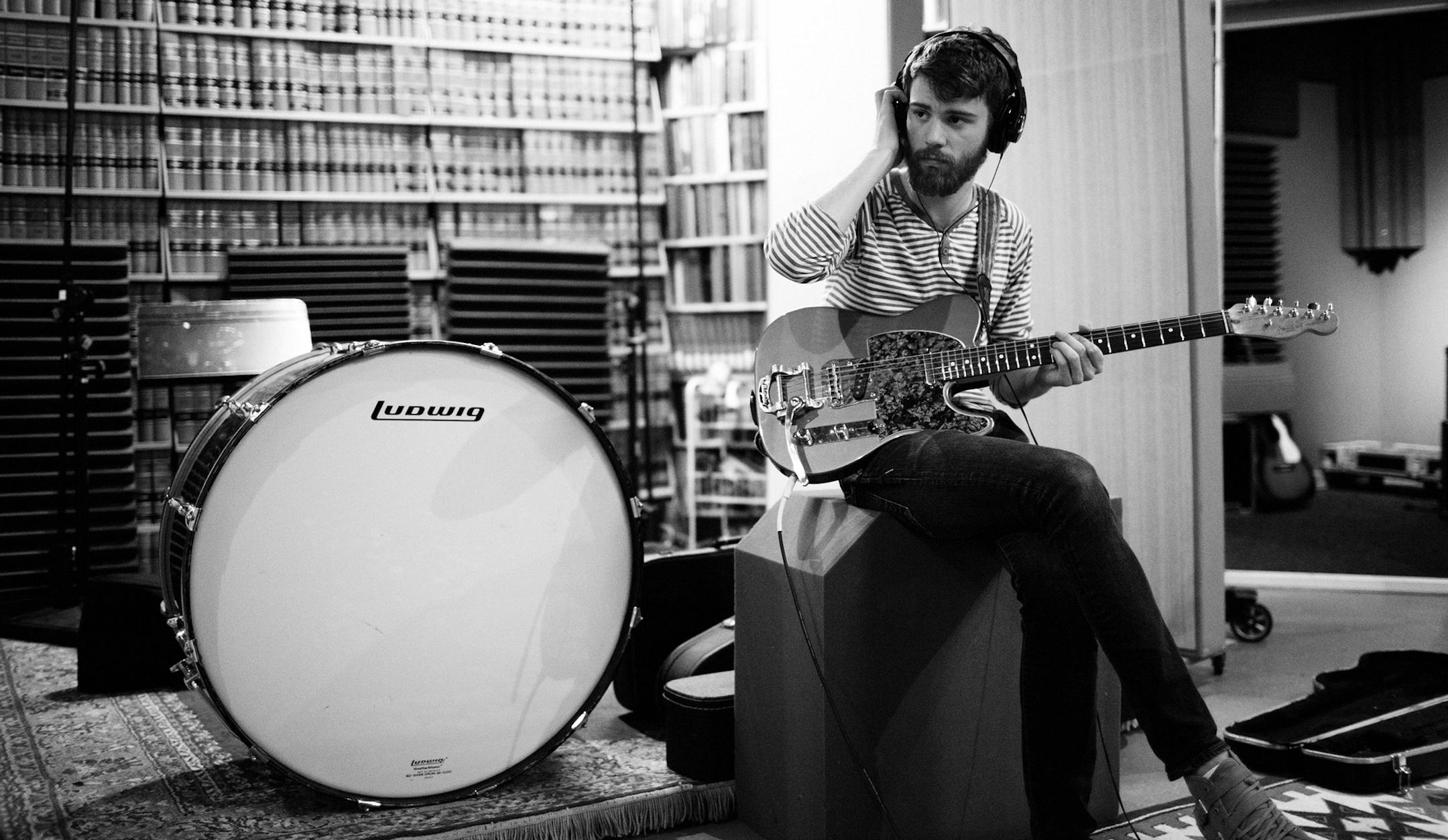 Twin Cities native John Mark Nelson in the studio recording his new album, "Sings the Moon."