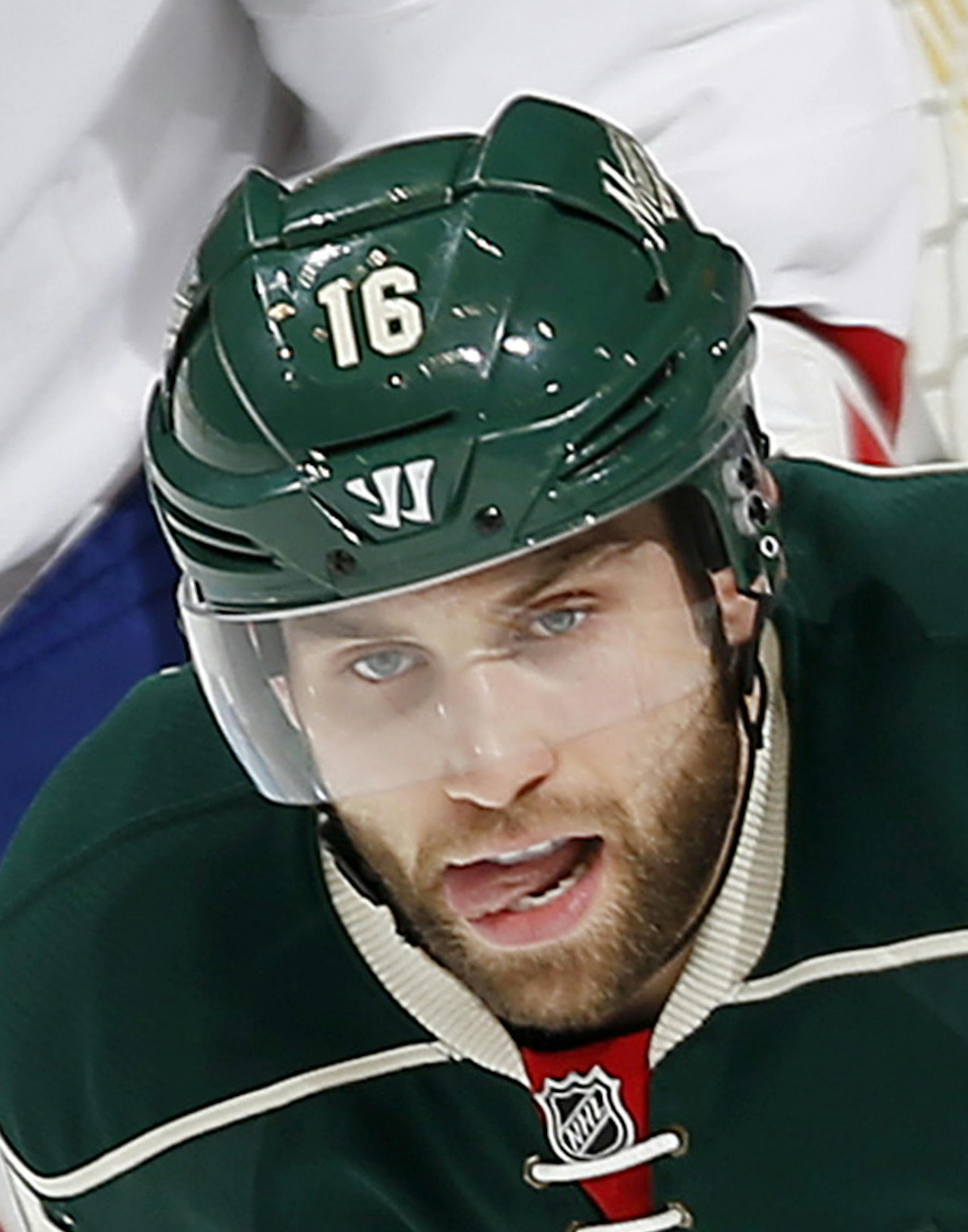 Minnesota Wild Jason Zucker (16). ] CARLOS GONZALEZ ï cgonzalez@startribune.com - December 22, 2015, St. Paul, MN, Xcel Energy Center, NHL, Minnesota Wild vs. Montreal Canadiens ORG XMIT: MIN1512231455241286