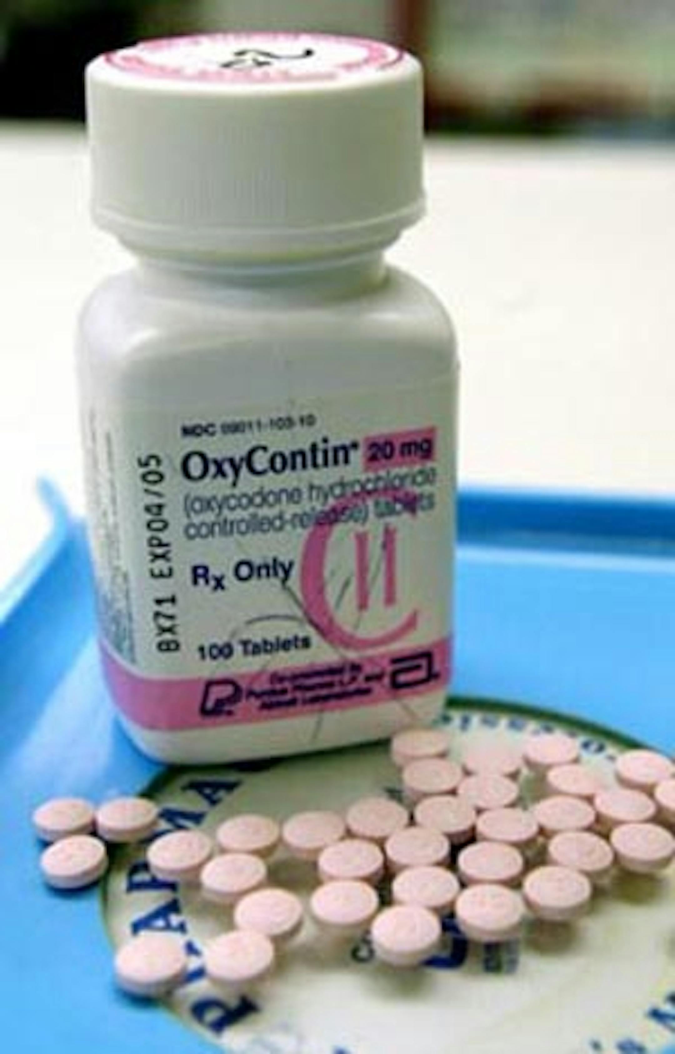 OxyContin tablets are seen at Brooks Drugs in Montpelier, Vt., in this July 19, 2001, file photo.