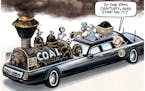 Sack cartoon: Trump's motoring future