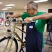 Volunteer Bob Melander worked on a bike at the Free Bikes 4 Kidz warehouse.