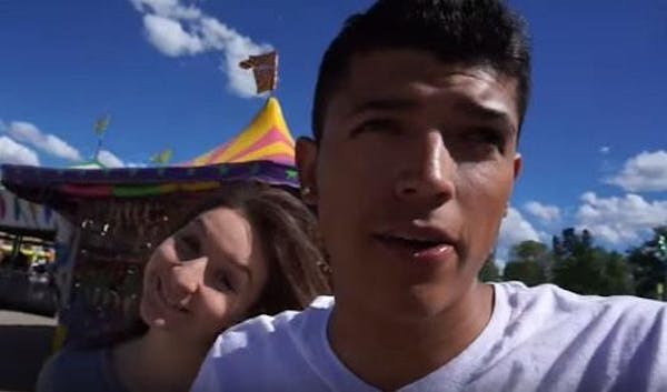 Image from a YouTube video shows Monalisa Perez and Pedro Ruiz III at a fair.