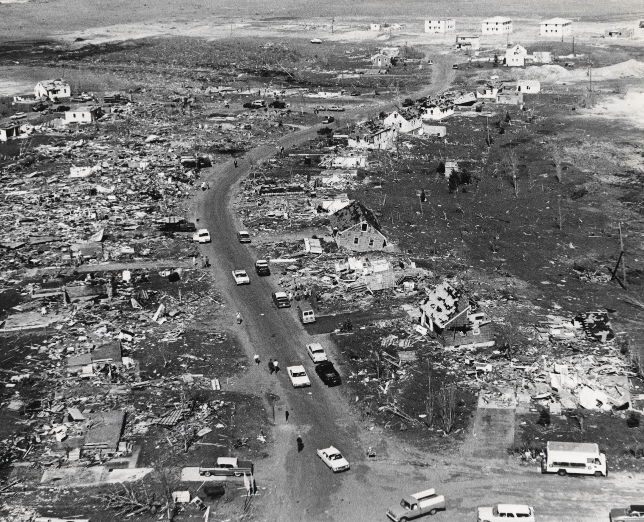 Results of the May 1965 tornado in Fridley. Anoka County Historical Society
