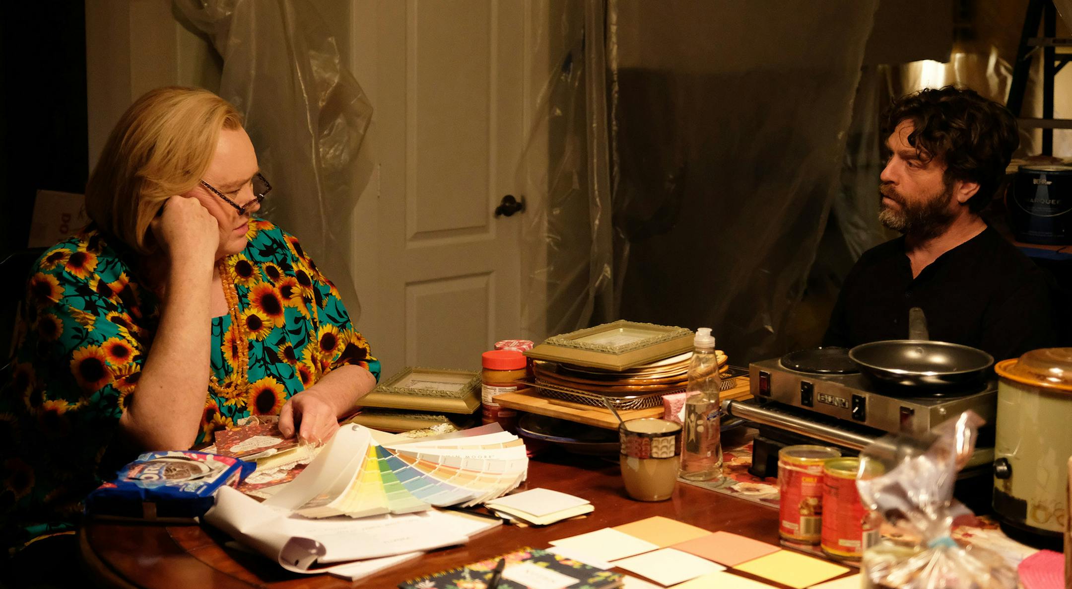 Louie Anderson, left, and Zach Galifianakis in "Baskets."