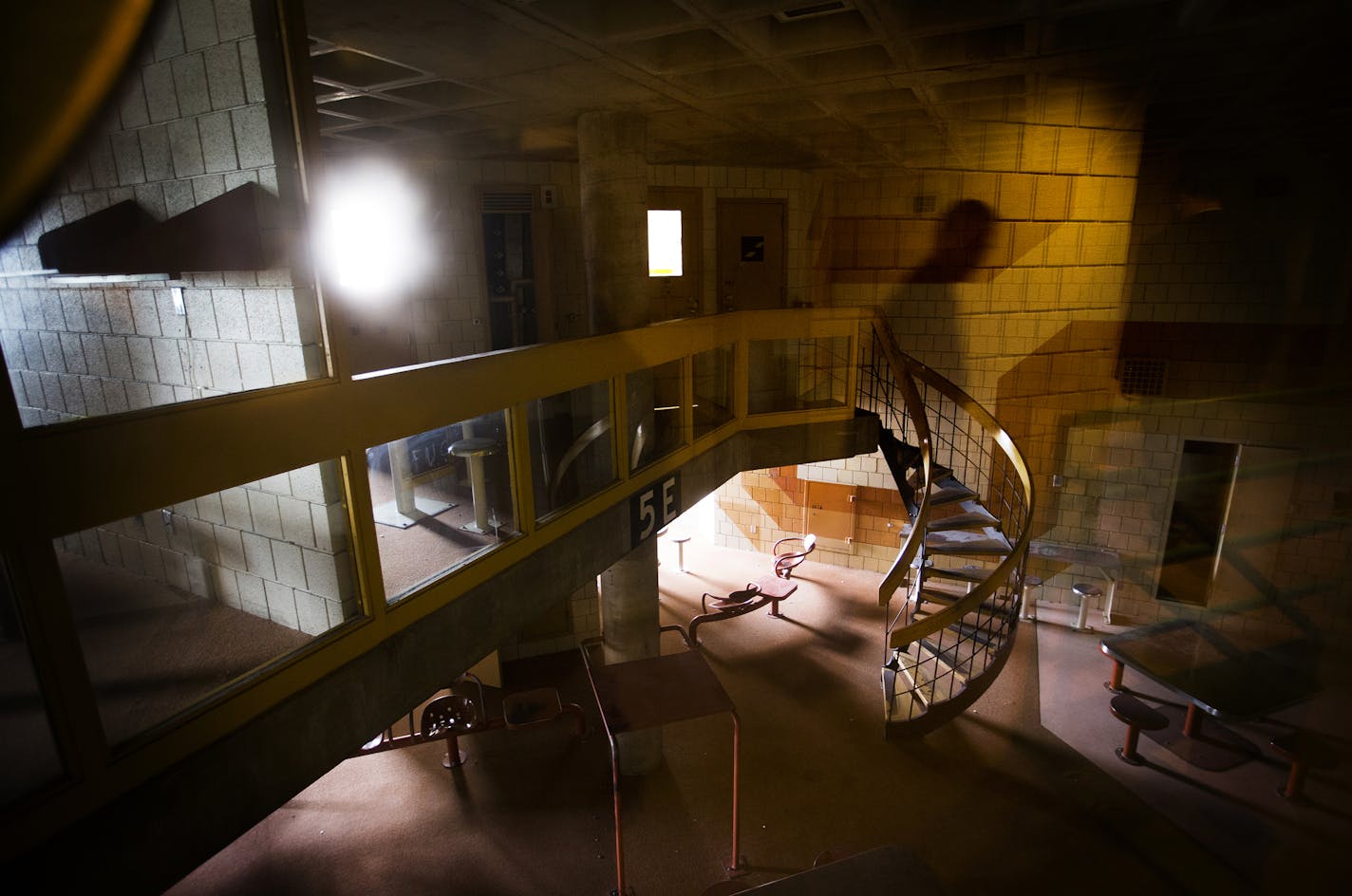 Members of the media take a tour of the former Ramsey County jail in downtown St. Paul on Friday, May 29, 2015. ] LEILA NAVIDI leila.navidi@startribune.com / BACKGROUND INFORMATION: This June, Ramsey County will begin razing the former West Publishing building and Ramsey County jail along St. Paul's downtown river bluff to make way for a sale and new development of the area.