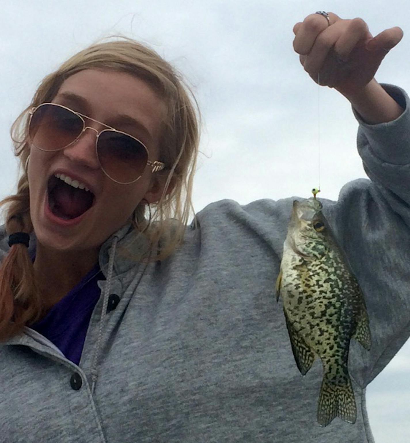 STILL EXCITING "While everyone was catching huge crappies and good-sized northerners at my grandparents' house on Fairy Lake, the only fish I caught was this small crappie,'' said Taylor Callahan of Sauk Centre. "Oh well, I was still excited,'' she said.