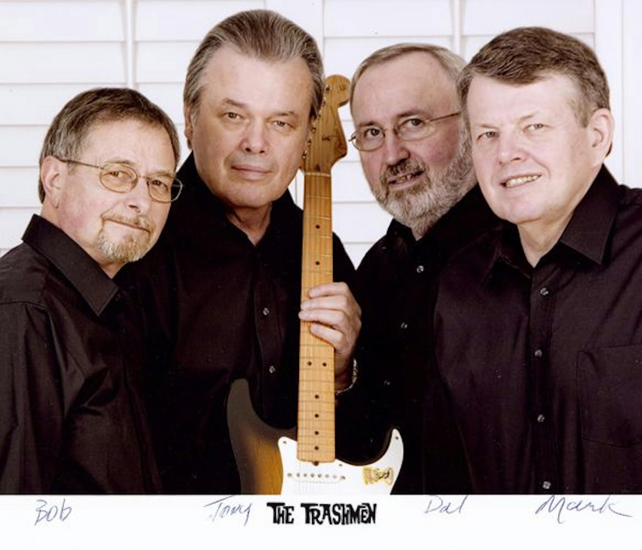 The Trashmen had a 1963 #1 coast-to-coast hit with "Surfin' Bird" , started in a Crystal, Minn. garage. The group disbanded in 1967 and reunited in the 1980's. The current lineup, l to r, Bob Reed, Tony Andreason, Dal Winslow, and Mark Wahrer who replaced his brother Steve Wahrer who died of cancer in 1989.