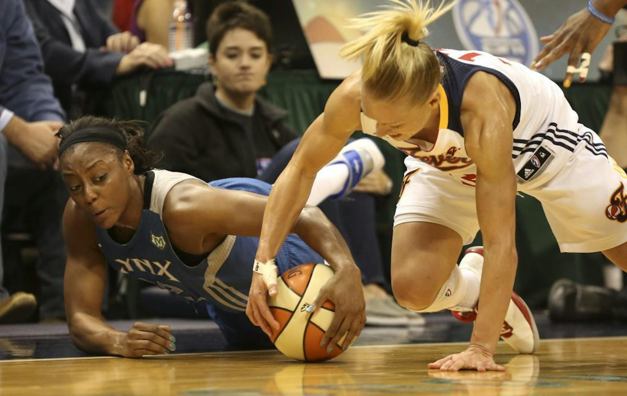 Monica Wright during game 4 of the WNBA Finals at Bankers Life Fieldhouse in Indianapolis last season