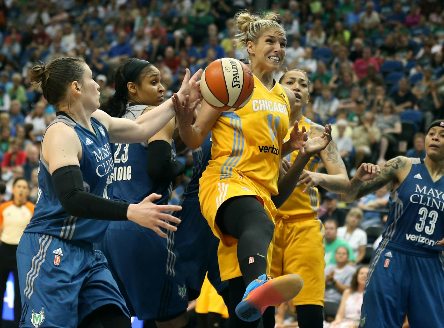 Lindsay Whalen (13), Maya Moore (23) and Elena Delle Donne are three members of the U.S> women's Olympic team.