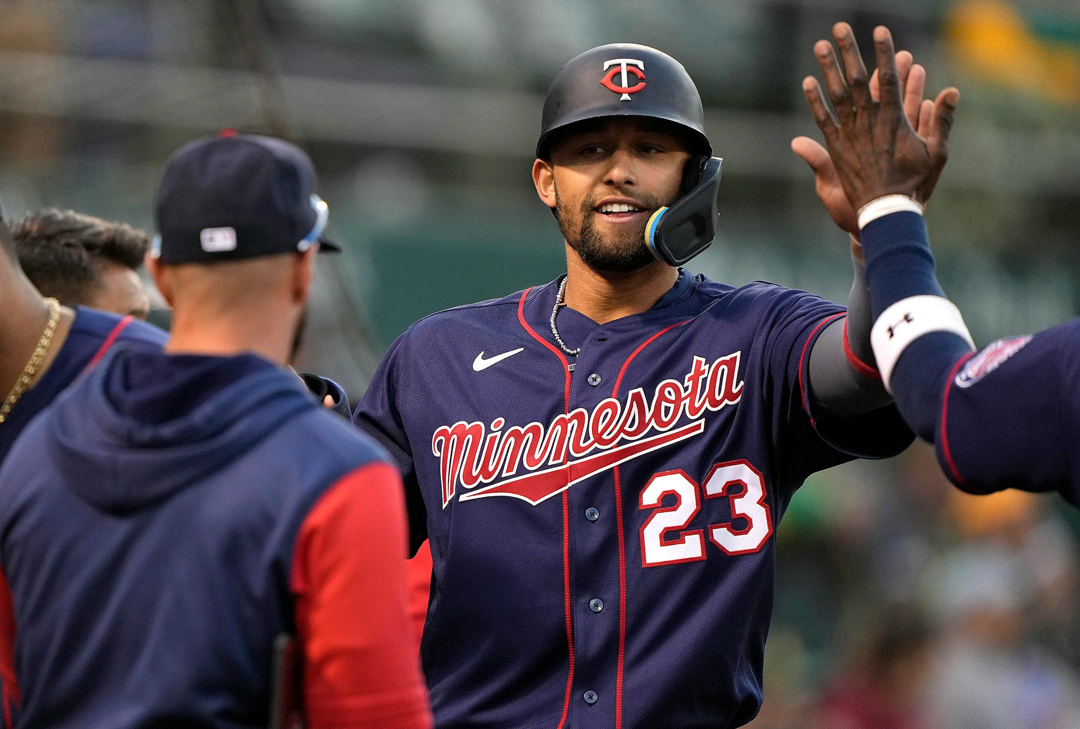 Royce Lewis, above with Twins before he was sent down, was 0-for-5 Tuesday in the St. Paul Saints' 11-ining loss to Indianapolis.