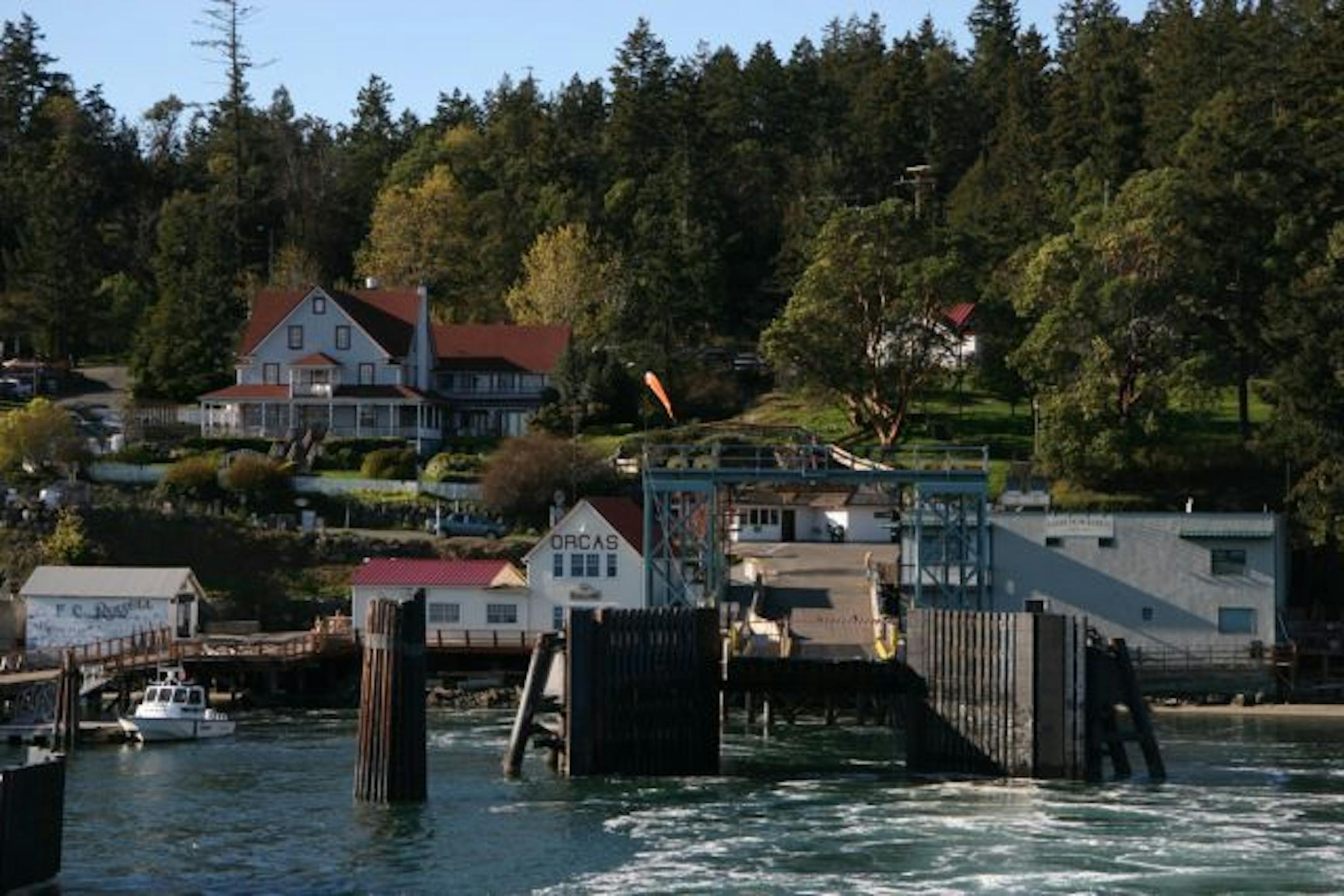 The ferry landing at Orcas Island. With 59 square miles, it is the largest of the San Juan Islands.