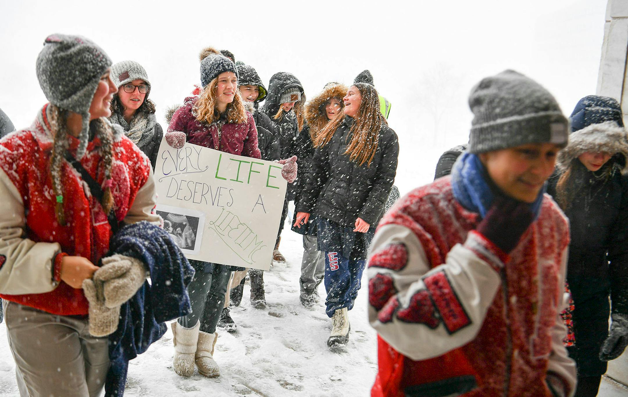 The March for Life had to be moved from the Capitol steps to inside and heavy snow moved through the Twin Cities.