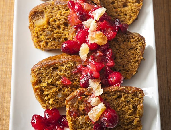 Double Ginger Mini-Loaves, and Very Fresh Cranberry Relish, and Cranberry Ginger Sauce