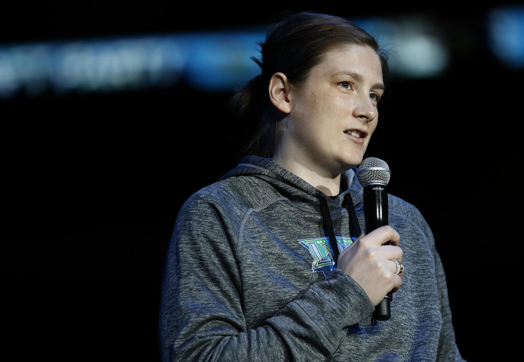 Minnesota Lynx player Lindsay Whalen was interviewed at the Timberwolves draft party.
