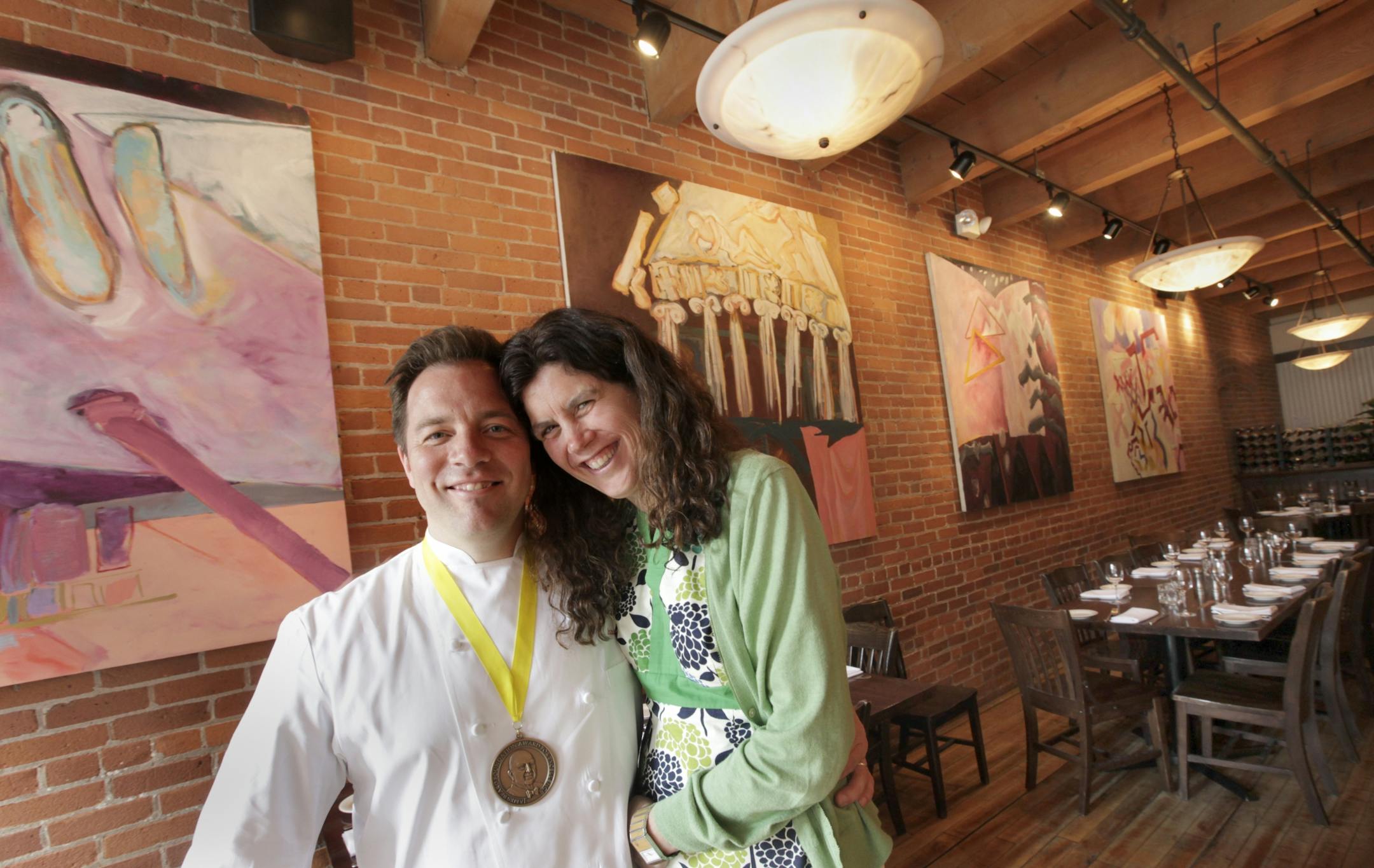 latest Midwestern chef Isaac Becker, Minneapolis, MN wins prestegious James Beard award. Isaac Becker and Nancy St. Pierre at 112 Eatery, Minneapolis.