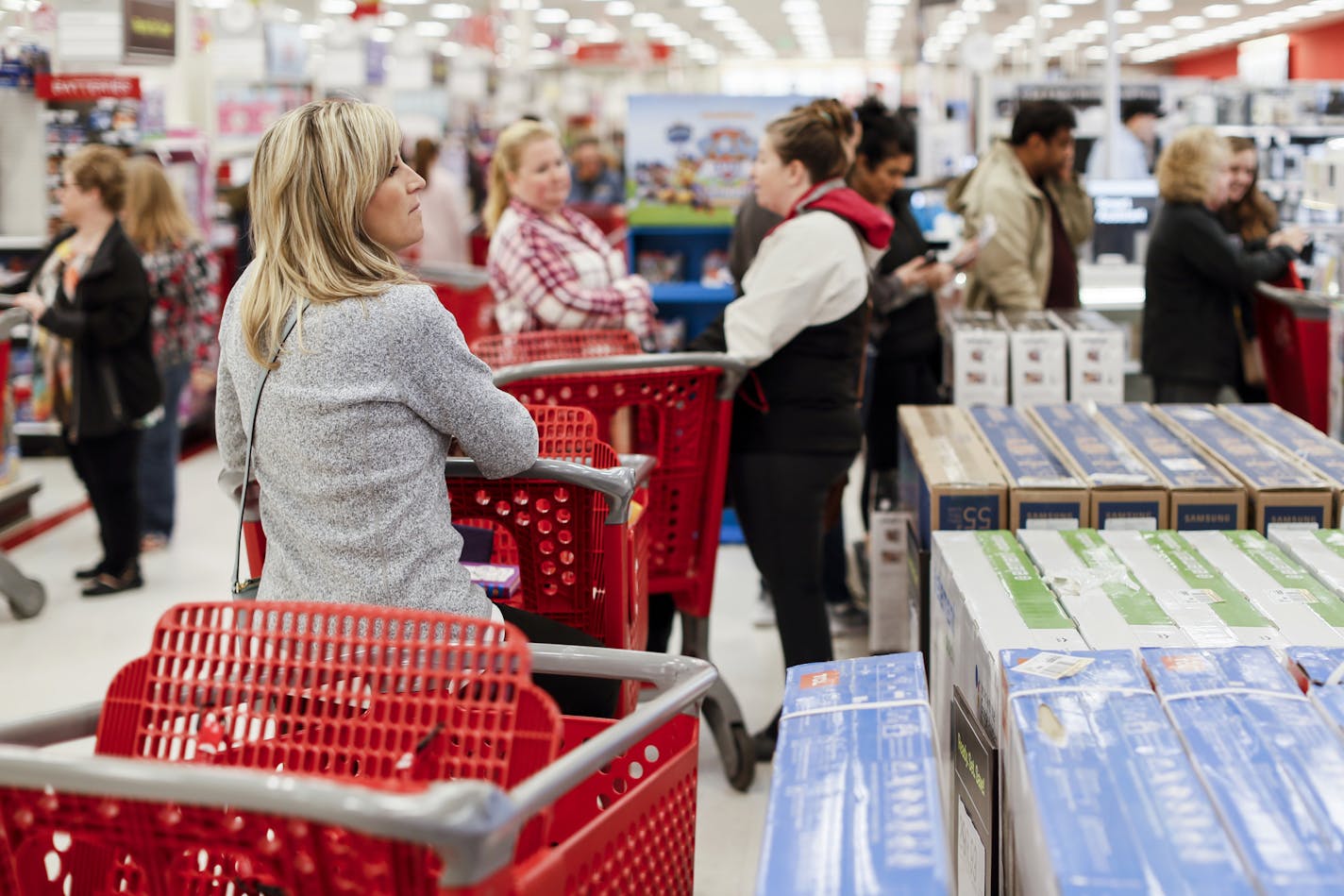 Shoppers at Target on Black Friday in 2018. (AP Photo/John Minchillo, File)