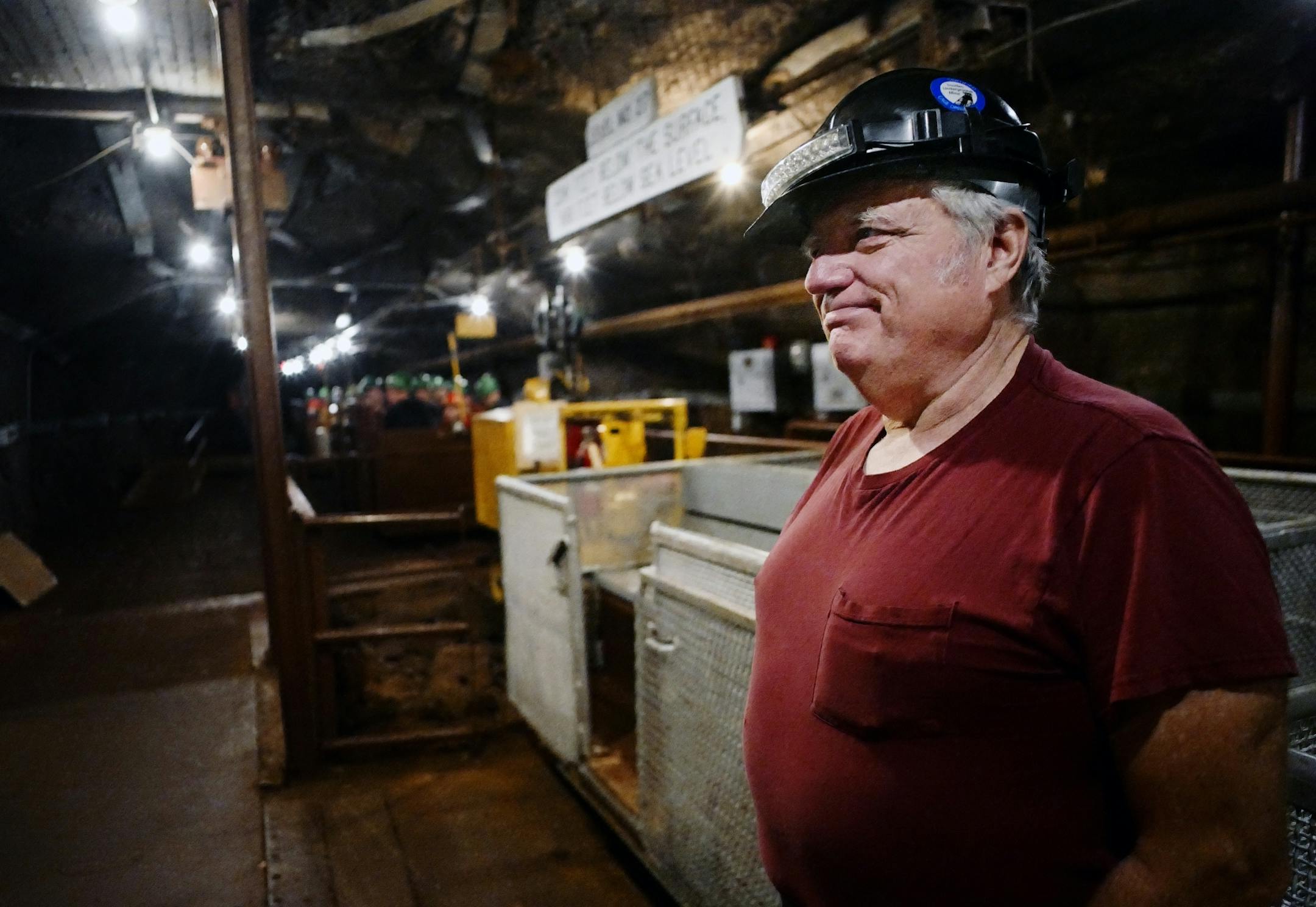 Soudan Underground Laboratory manager Meier takes the half-mile back up the surface from his work place.