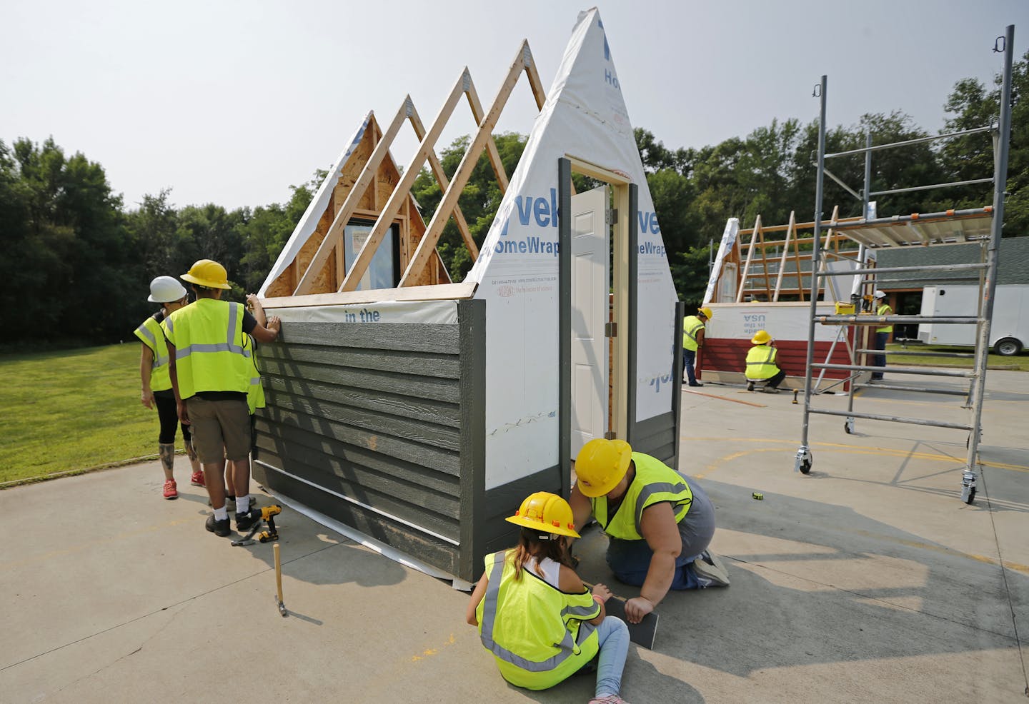 The tiny houses are the biggest collaboration between Dunwoody College and the Girl Scouts. Once done, the 8-by-8-foot houses will be donated.