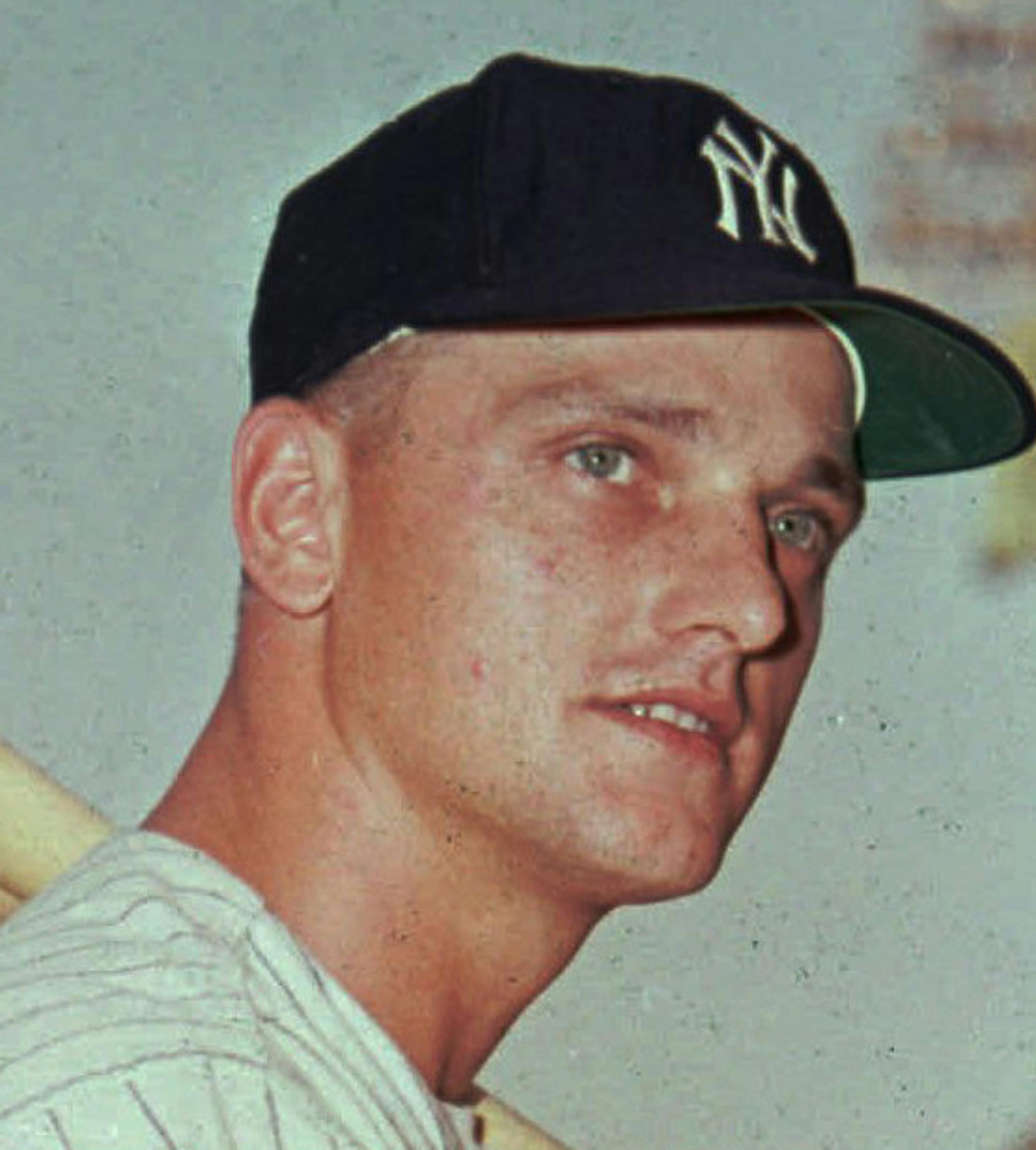 FILE--Mickey Mantle, right, and Roger Maris are shown in this 1961 file photo. Mantle, the country boy who became a baseball Hall of Fame hero to a generation, died early Sunday from liver cancer. He was 63. The former New York Yankees star died at 2:10 a.m. EDT, Baylor University Medical Center said. (AP Photo/file)