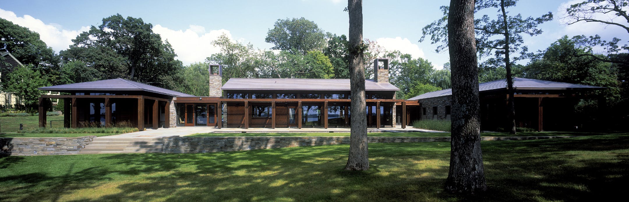 A White Bear Lake house has an H-shaped floor plan with two wings