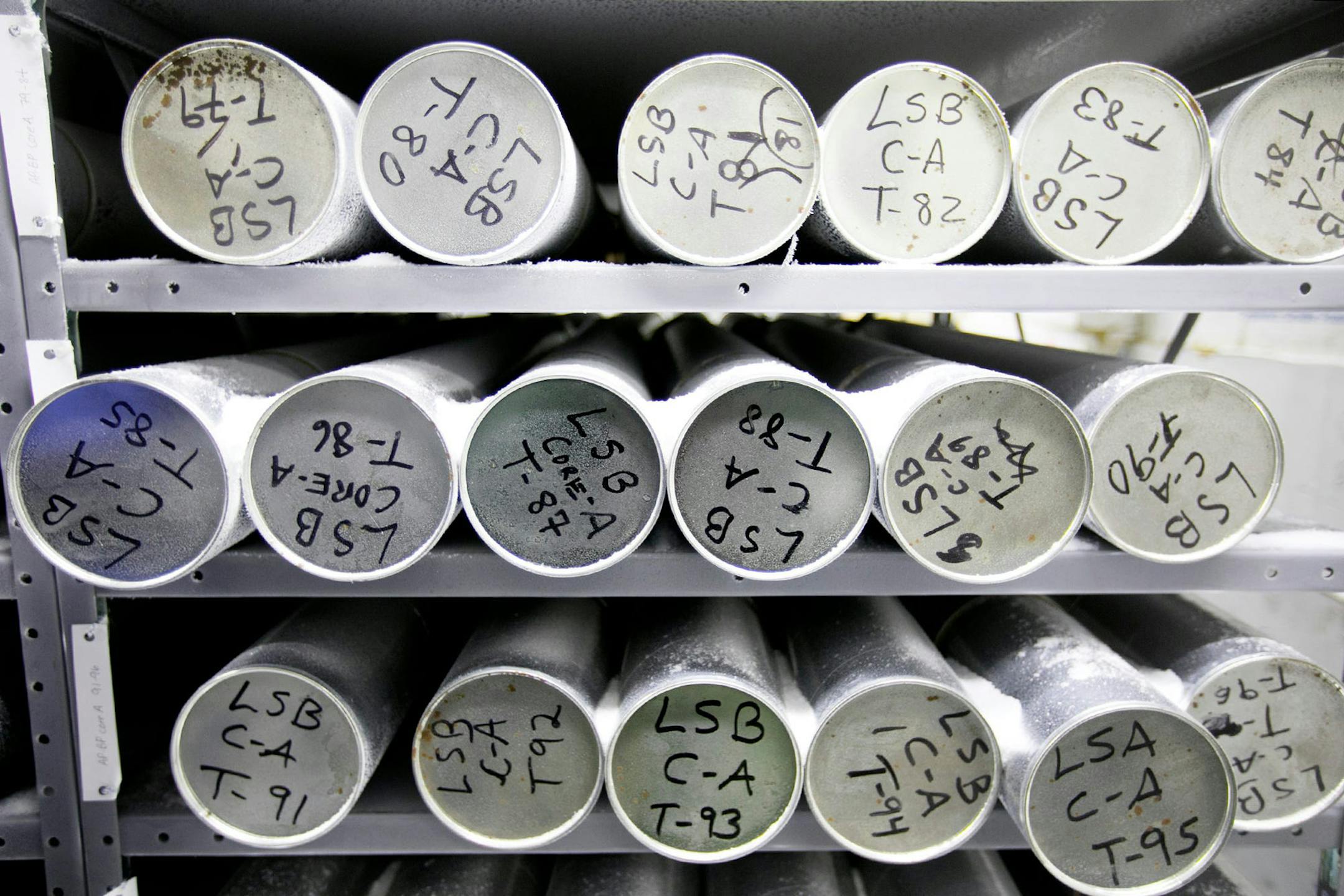 The Byrd Polar Climate and Research Center at Ohio State University has collected 4.5 miles of ice cores. (Courtney Hergesheimer/Columbus Dispatch/TNS) ORG XMIT: 1829075