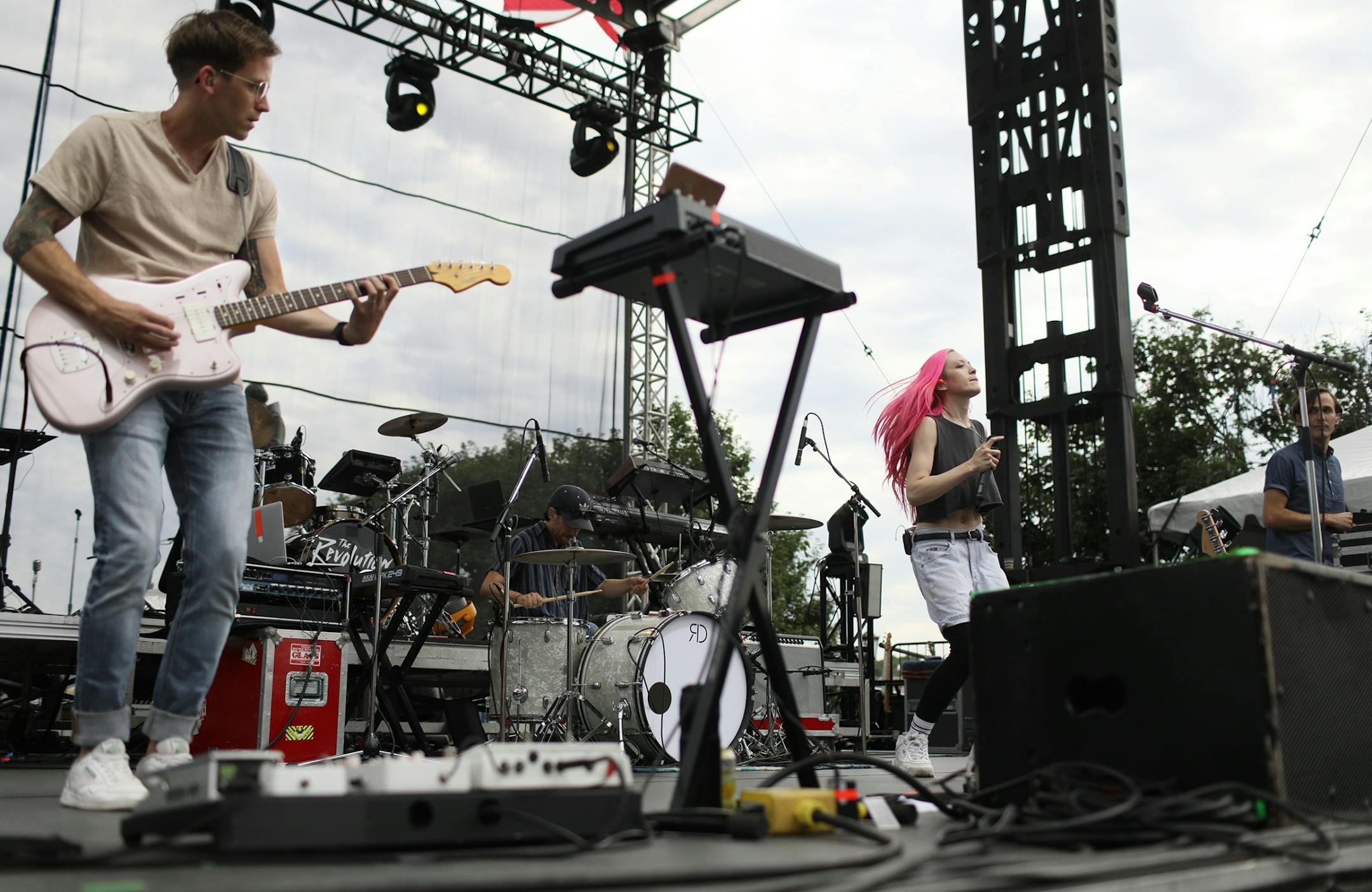 Now, Now performs during the Basilica Block Party at Basilica of St. Mary Friday, July 6, 2018, in Minneapolis, MN.