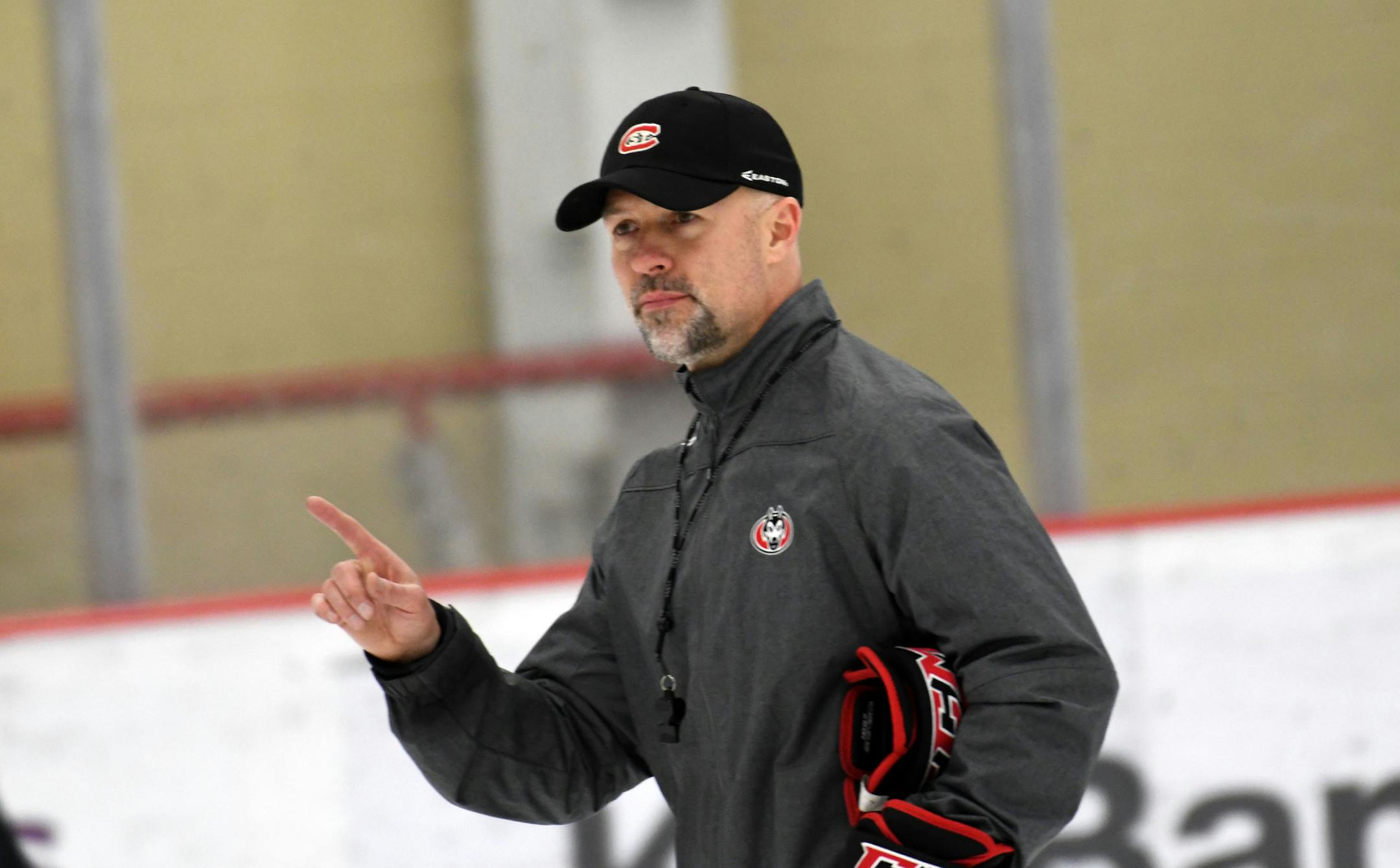 St. Cloud State photo
Brett Larson’s debut season at St. Cloud State included 30 wins and the NCHC regular-season title. This season, his challenges include replacing five of his top six scorers.