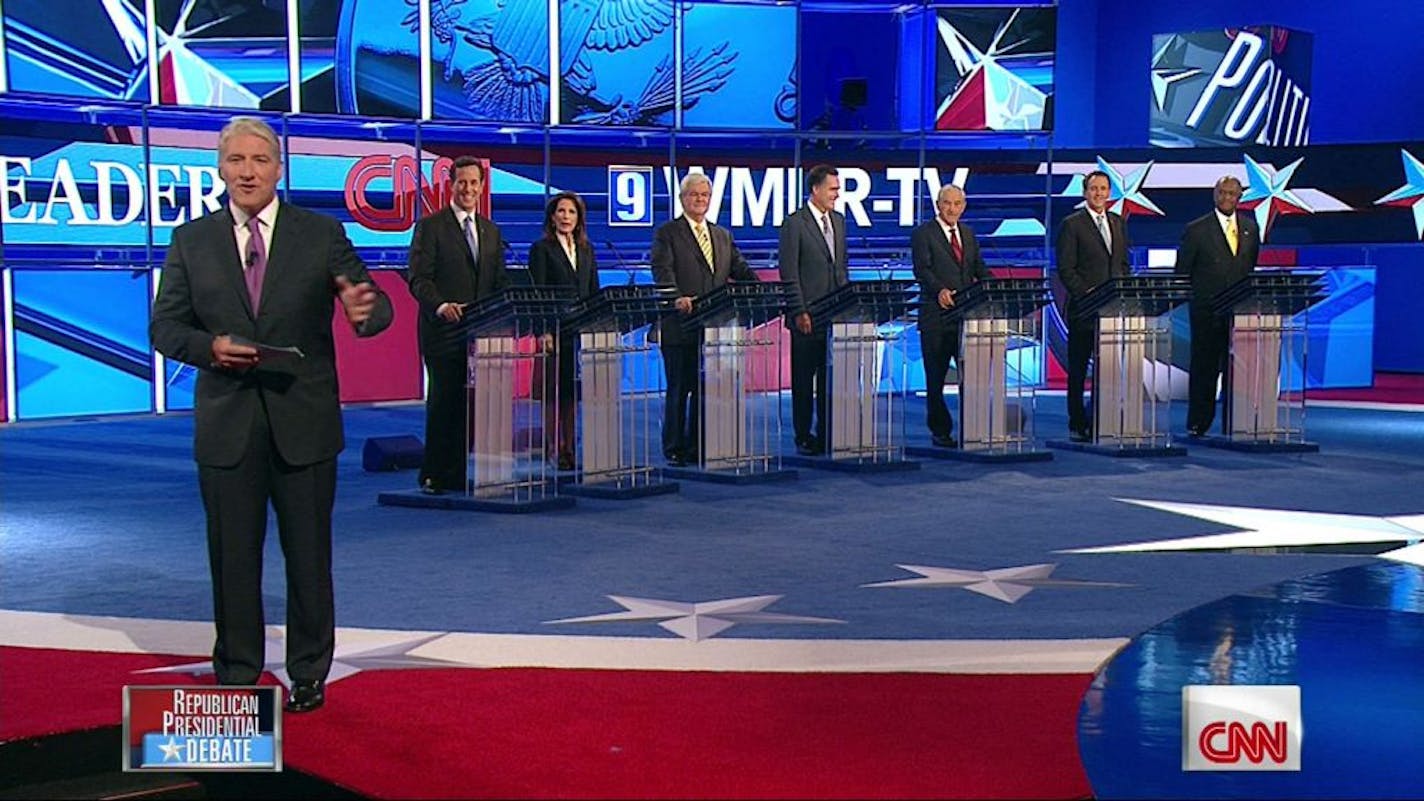 CNN's John King kicks off a N.H. GOP presidential debate during the primary election season.