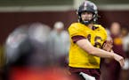 Gophers quarterback Max Brosmer, a transfer from New Hampshire, had time to acclimate during spring practice.