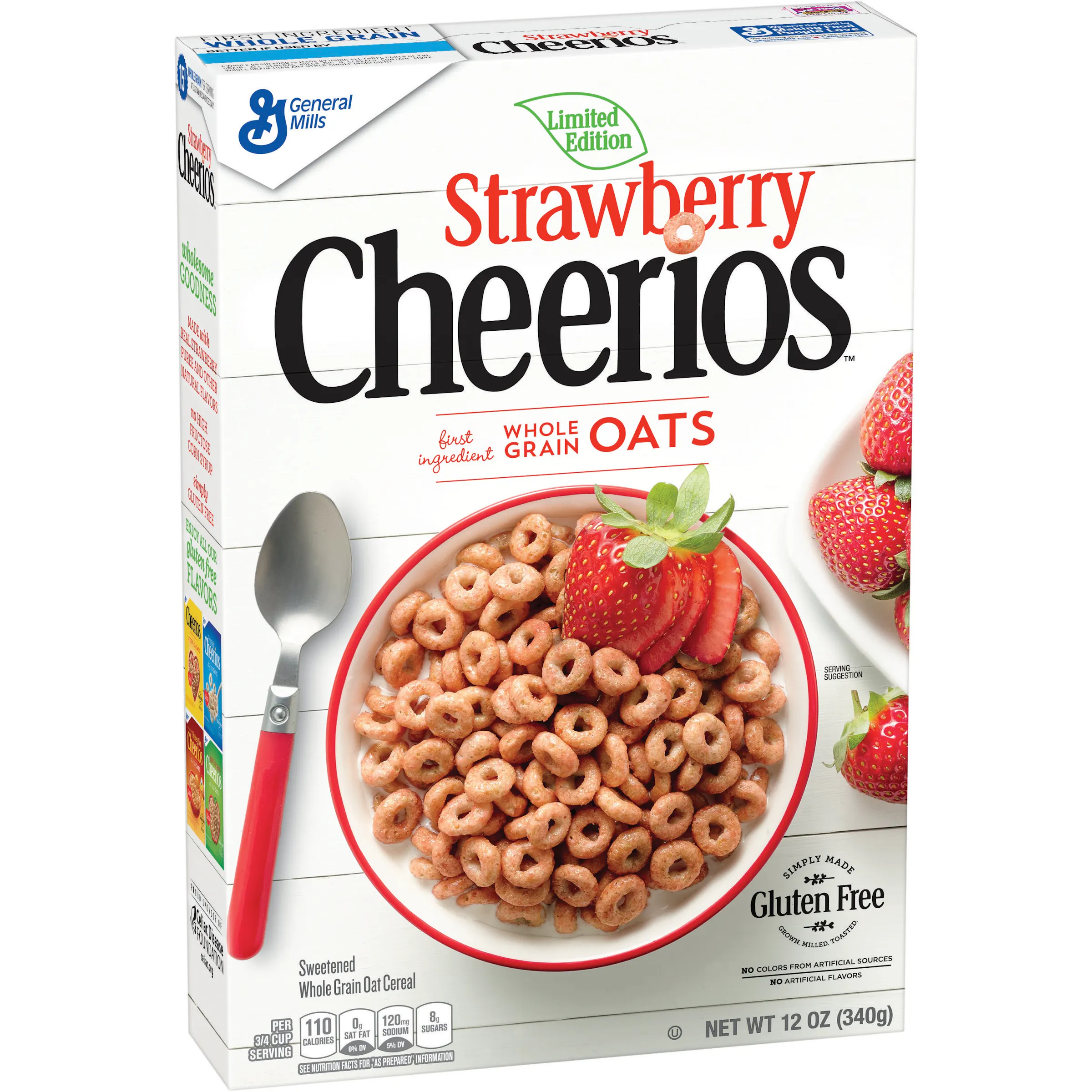 Strawberry Cheerios in; Peanut Butter Multigrain, out.