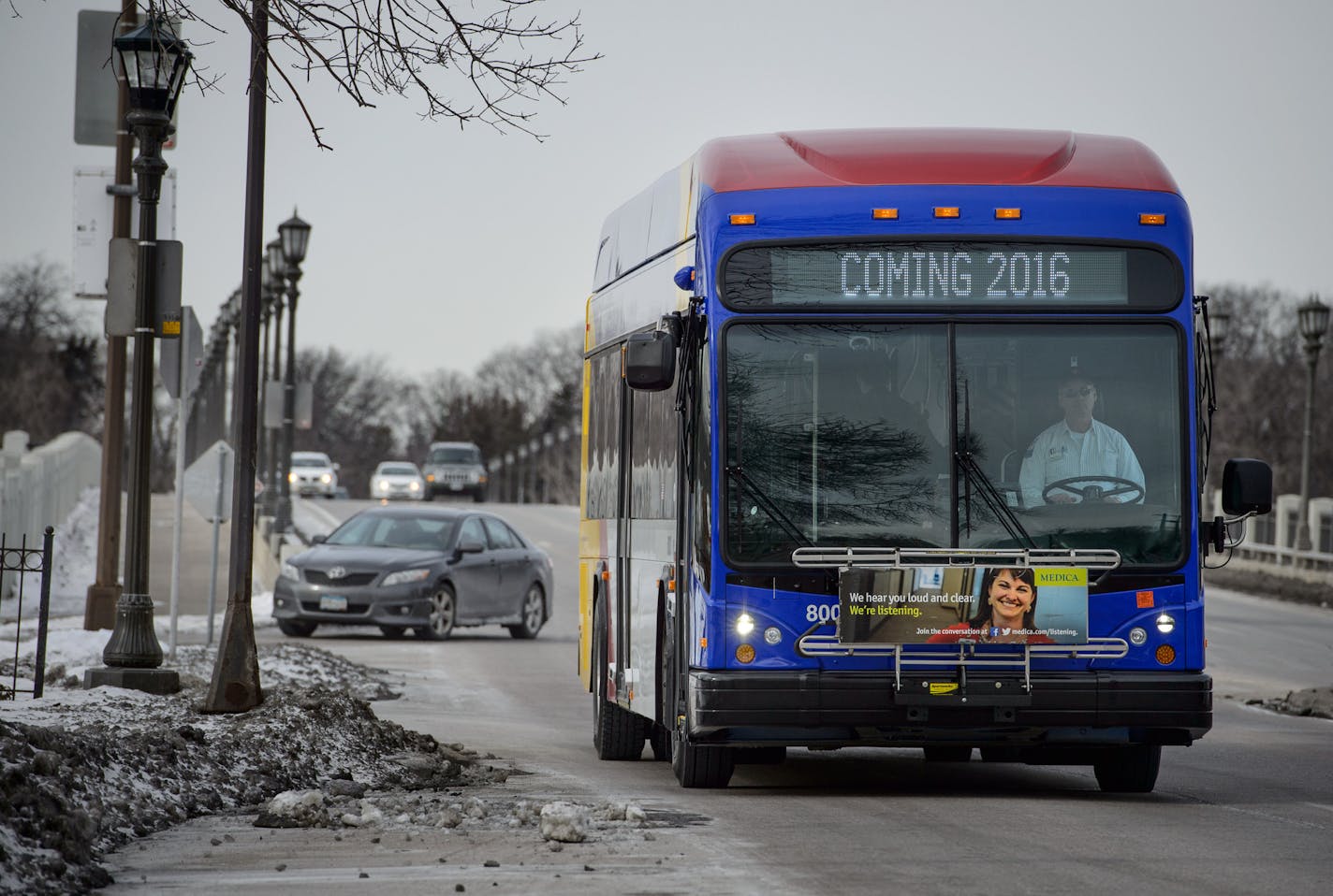 A new A Line bus on Ford Parkway. ] GLEN STUBBE * gstubbe@startribune.com Wednesday, February 10, 2016 We get a tour of the new Arterial Bus-Rapid Transit system on Snelling Ave., which will connect the 46th Blue Line light-rail station to Rosedale later this spring.Though a dozen BRT lines are planned for the Twin Cities, only one has opened so far -- the Red Line, which connects the Mall of America to Apple Valley (and with mixed results). Purists say the Snelling Ave. line is not a true BRT b