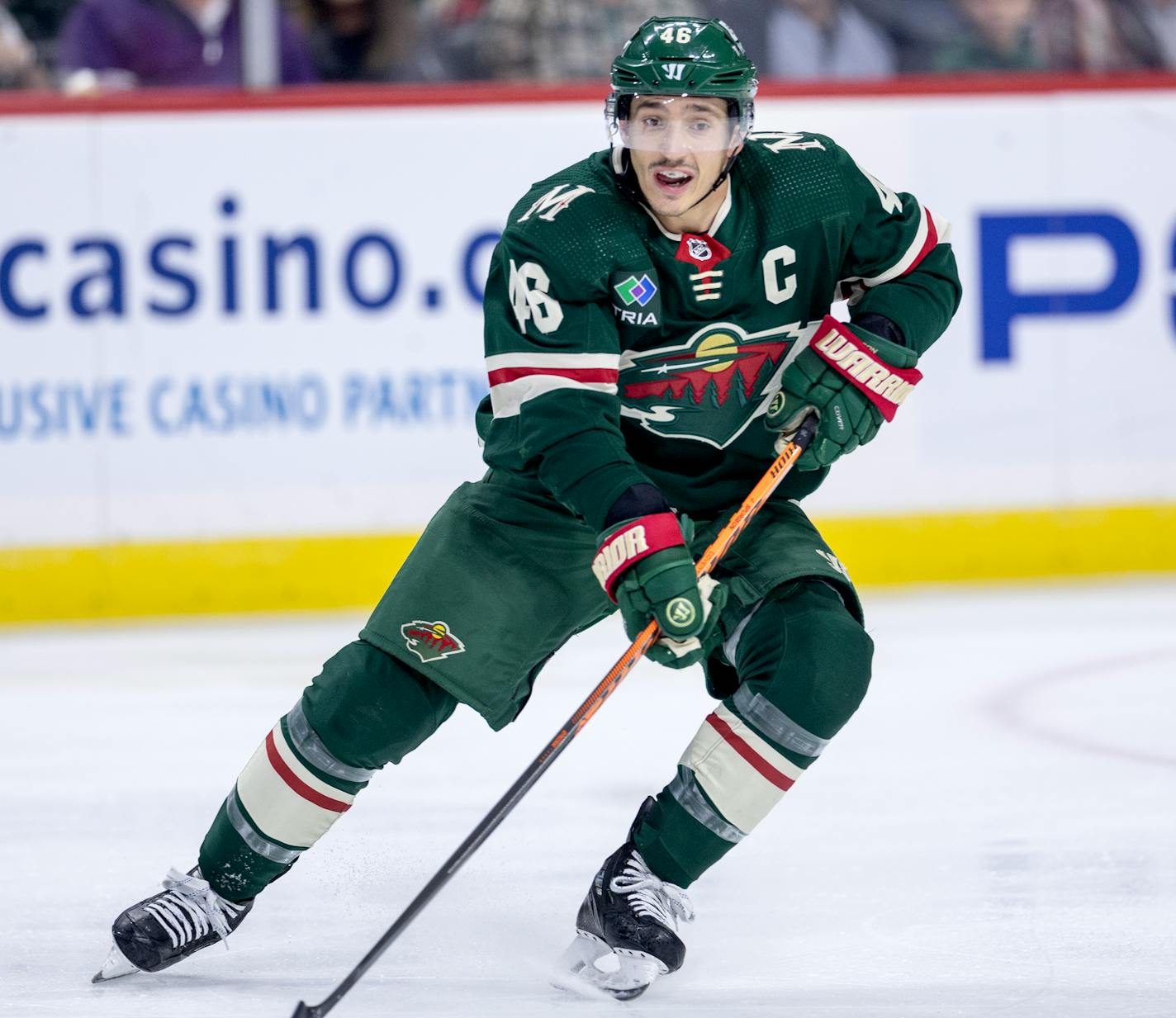 Jared Spurgeon (46) of the Minnesota Wild Tuesday, November 1, 2022, at Xcel Energy Center in St. Paul, Minn. ] CARLOS GONZALEZ • carlos.gonzalez@startribune.com.