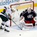 The Wild's Nino Niederreiter is starting the season at right wing instead of his natural left wing. He loves shooting coming in on his off-wing, but i