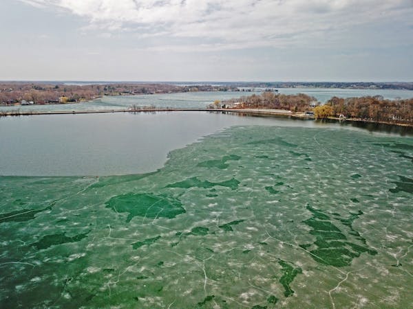 A waning layer of ice remained on about half of Grays Bay on Lake Minnetonka in early May. The ice is gone now, as the fishing opener looms around the
