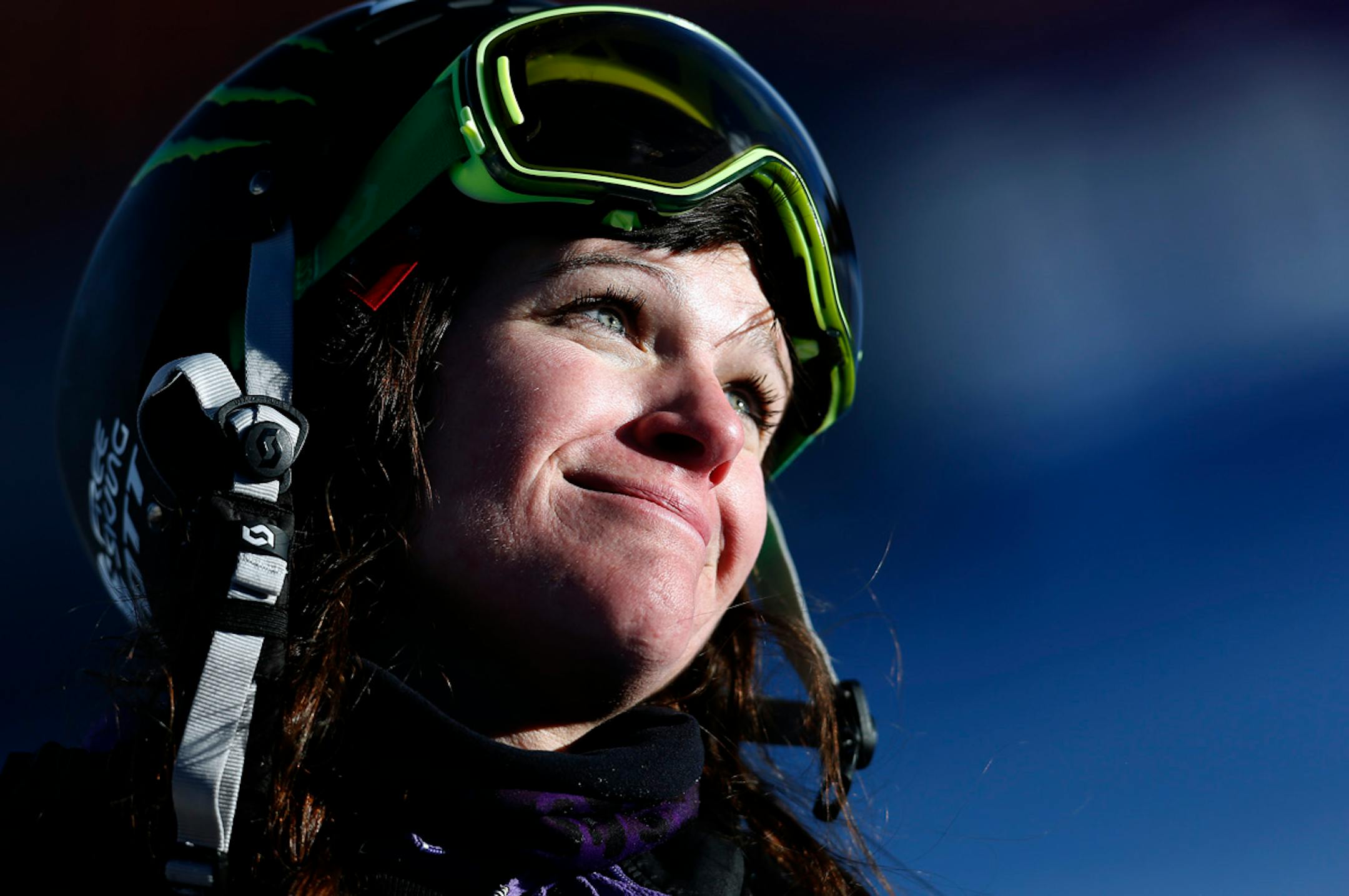 Keri Herman reacted to the score of her final run during the Women's Ski Slopestyle event at the Dew Tour ion Mountain Championships in Breckenridge, CO.