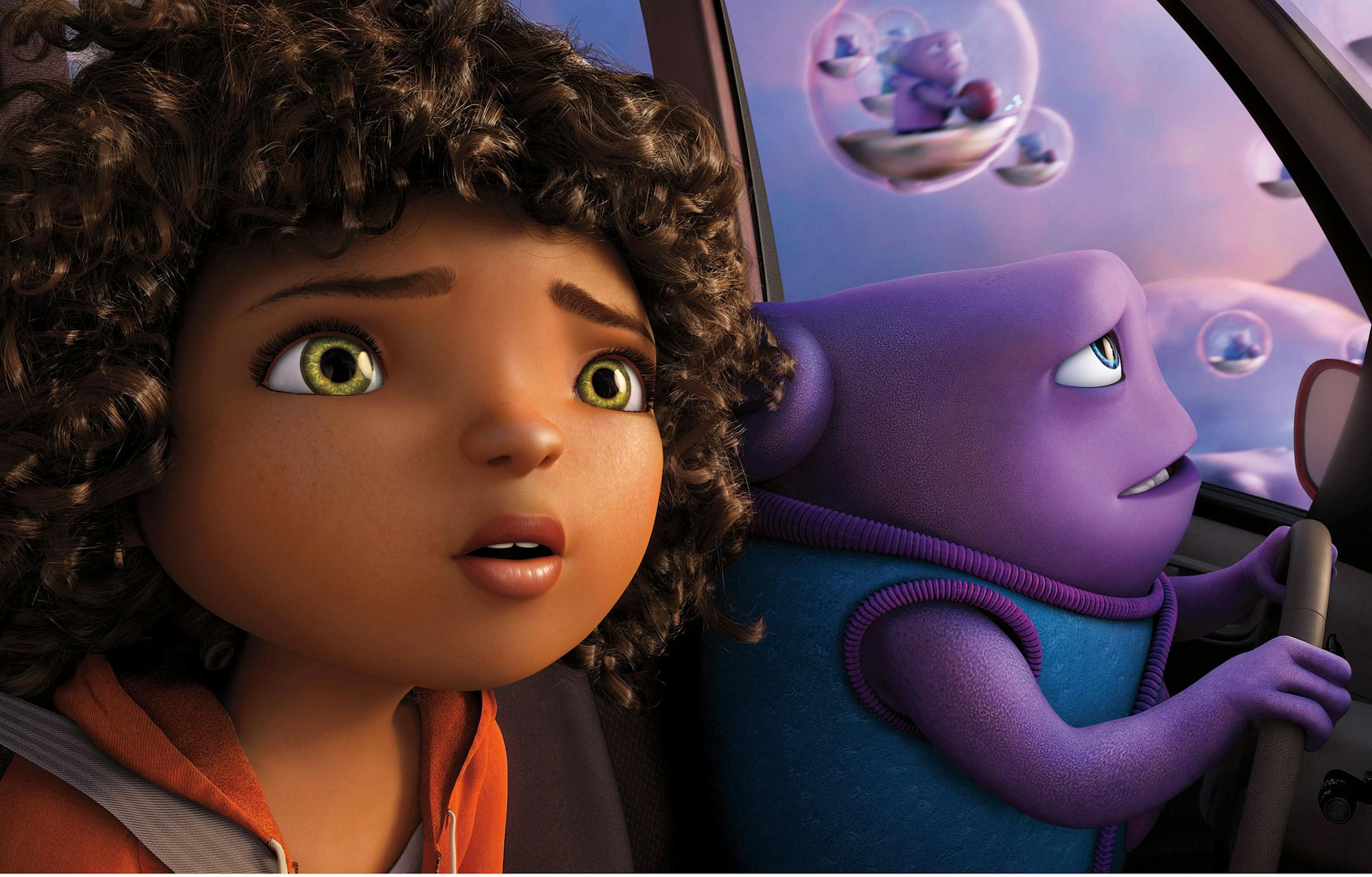 HOME_sq2050_s18.pub_custom_f117_4K_final_PS_CMYK_v3.0 Tip (Rihanna) and Oh (Jim Parsons) take to the skies as they embark on an incredible global adventure. Photo credit: DreamWorks Animation.