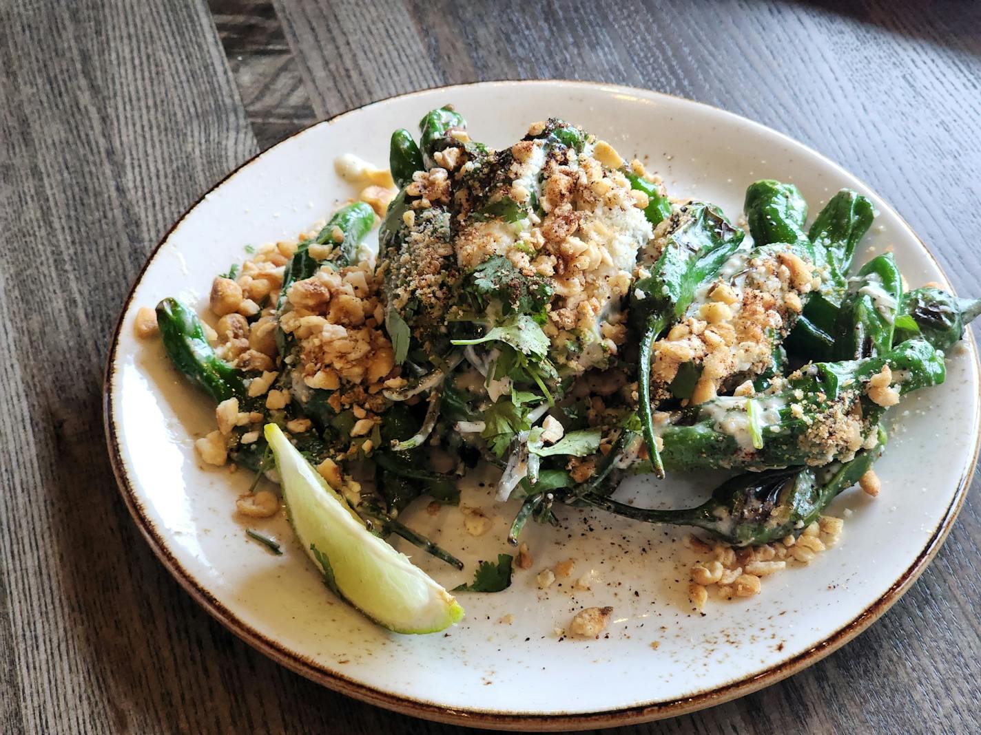 Elote shishitos from Red Cow in Wayzata