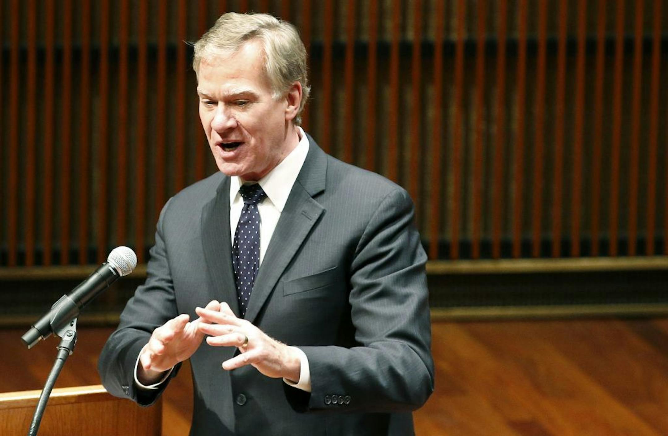St. Paul Mayor Chris Coleman spoke during the St. Paul inauguration ceremony for its City Council members on Tuesday at the Ordway Center Concert Hall.