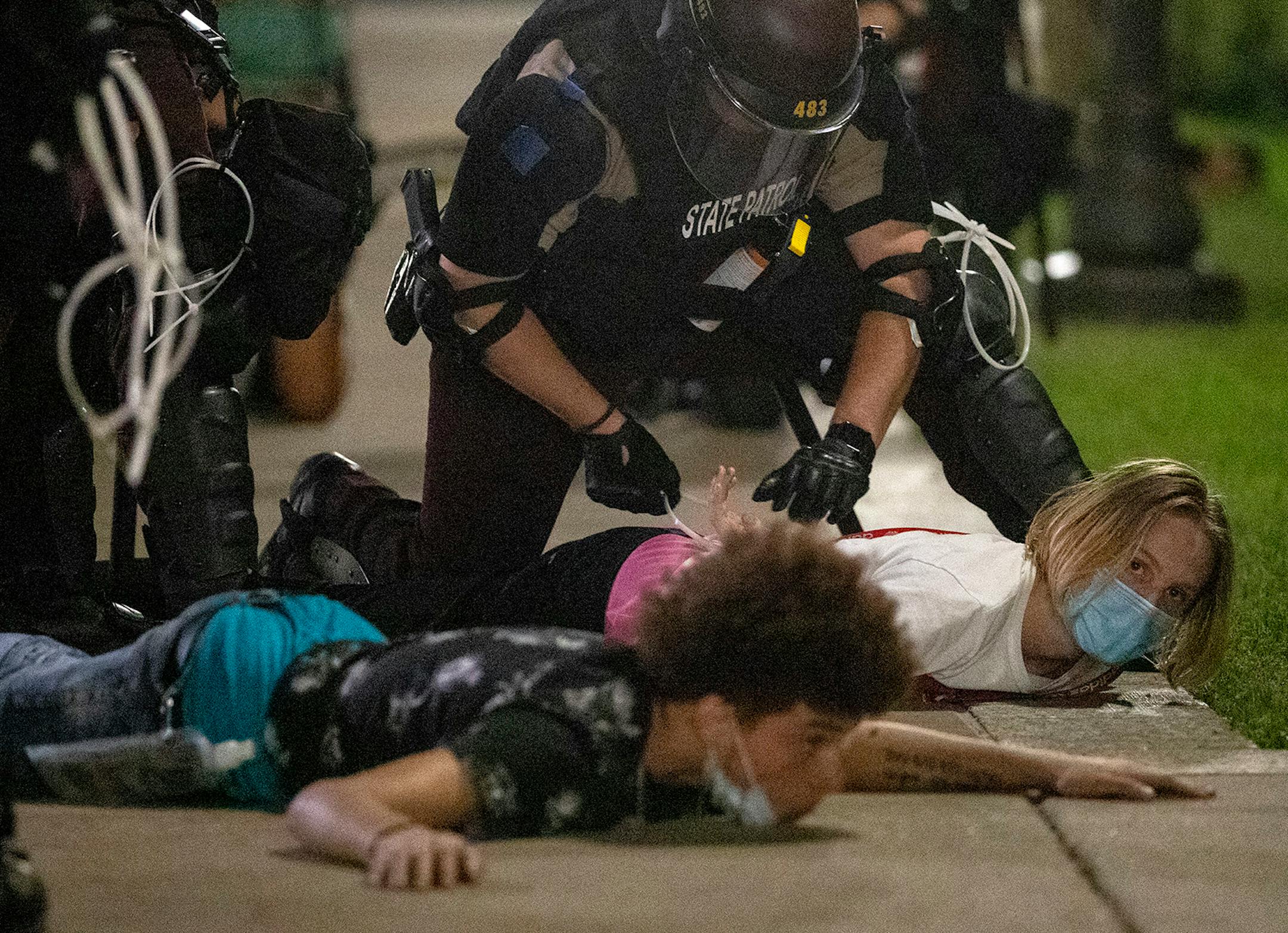 Arrests were made after curfew at the Minnesota State Capitol in St. Paul on Monday night.