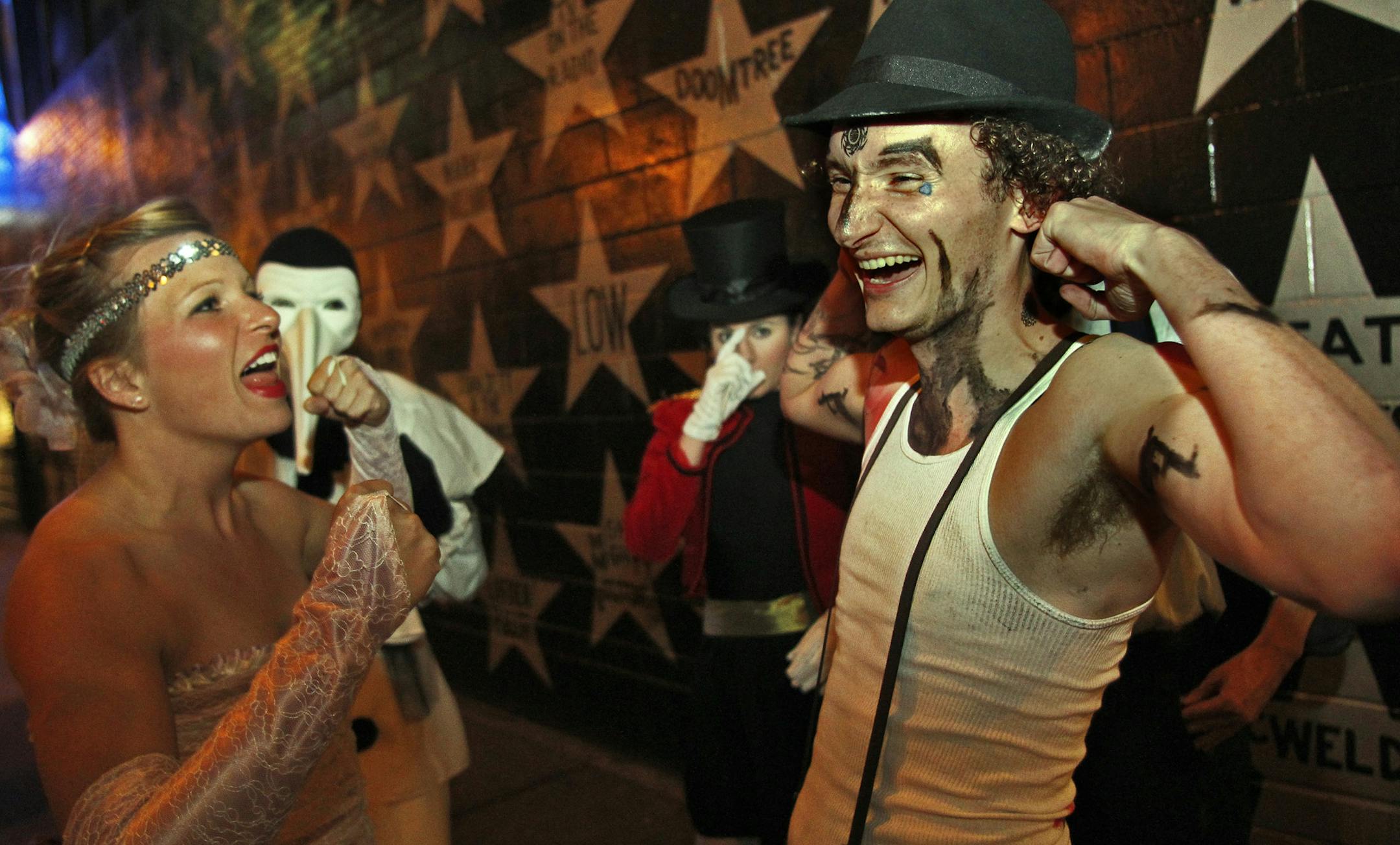 ]MARLIN LEVISON*mlevison@startribune.com October 31, 2010 - GENERAL INFORMATION: First Avenue held their annual Halloween bash on Halloween night drawing a plethora of costumed party goers. IN THIS PHOTO: Decked out for First Avenue's Halloween get-together. ORG XMIT: MIN2013102112505231