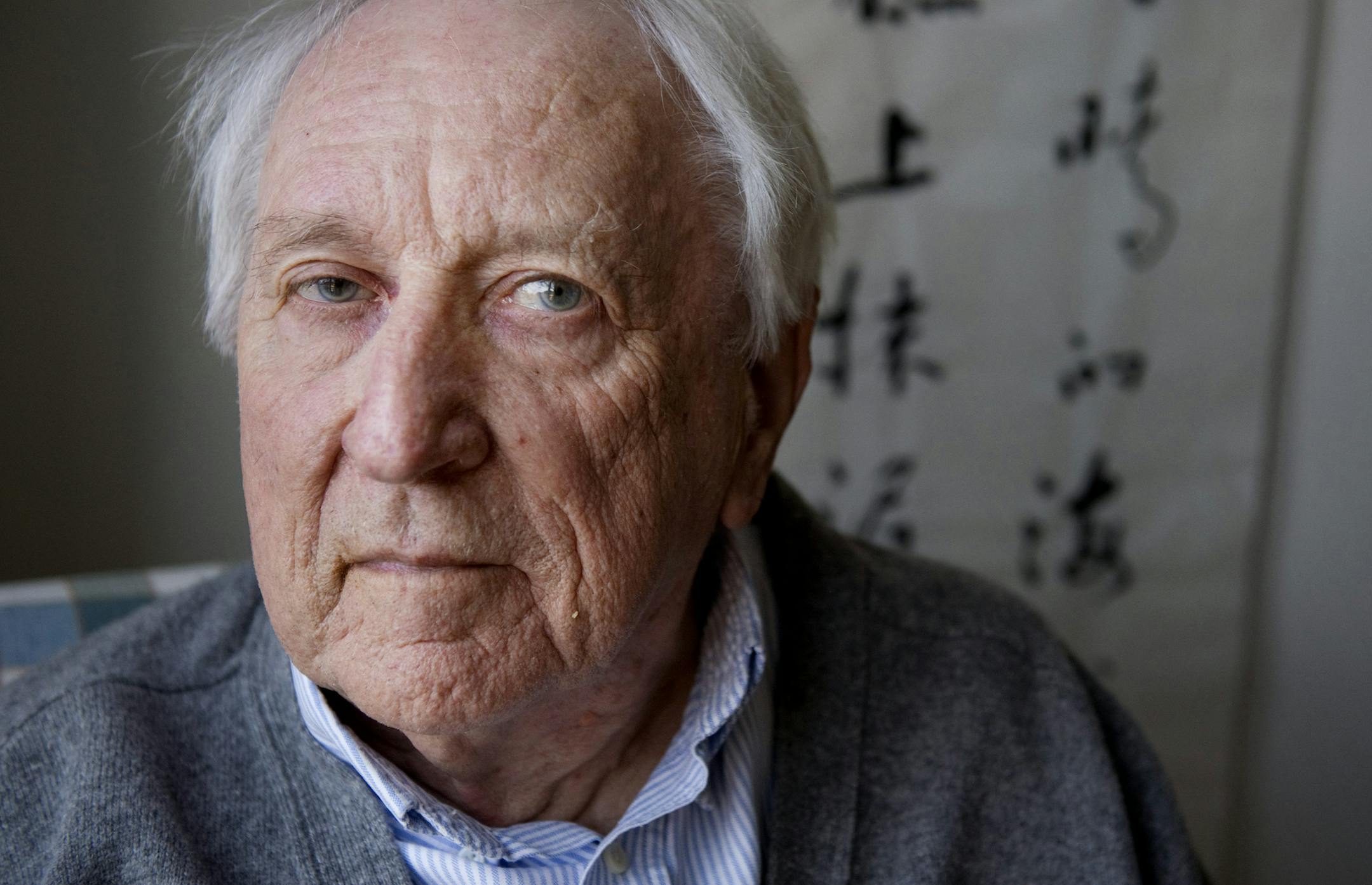 FILE - In this March 31, 2001 file photo, Swedish poet Tomas Transtromer poses for a photograph in his home in Stockholm, Sweden. The 2011 Nobel Prize in literature was awarded Thursday, Oct. 6, 2011 to Tomas Transtromer, a Swedish poet whose surrealistic works about the mysteries of the human mind won him acclaim as one of the most important Scandinavian writers since World War II. (AP Photo/Jessica Gow, File) SWEDEN OUT ORG XMIT: MIN2013032510574627