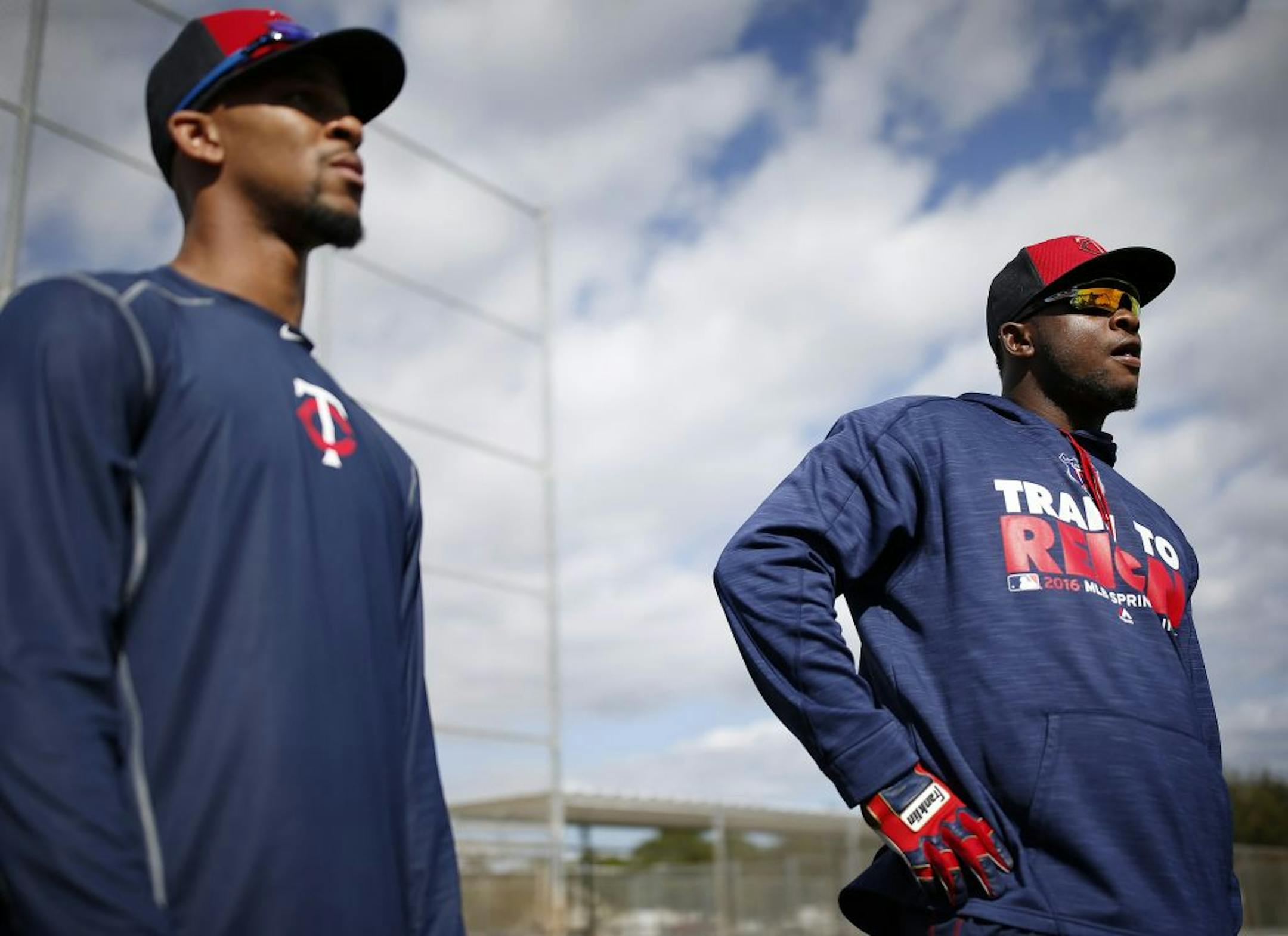 Twins outfielders Byron Buxton and Miguel Sano
