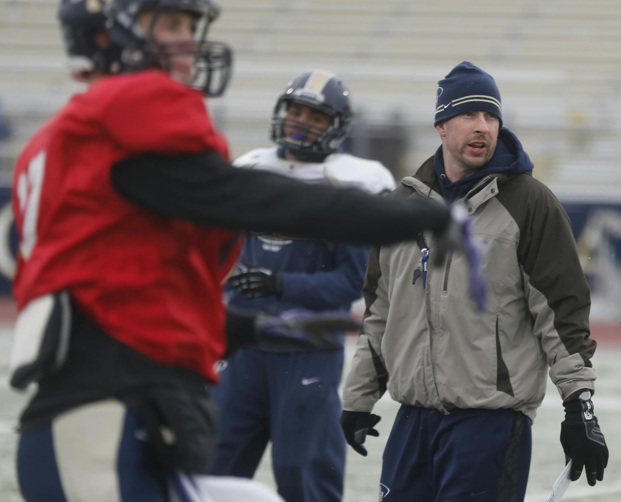 At Sea Foam Stadium on the campus of Concordia College in St. Paul, head coach Ryan Williams watched over his quarterback corps during spring practice. ]richard.tsong-taatarii/rtsong-taatarii@startribune.com