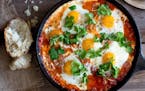 Feta makes a creamy addition to shakshuka, a dish that's a great fit for brunch — or a quick supper — any time.