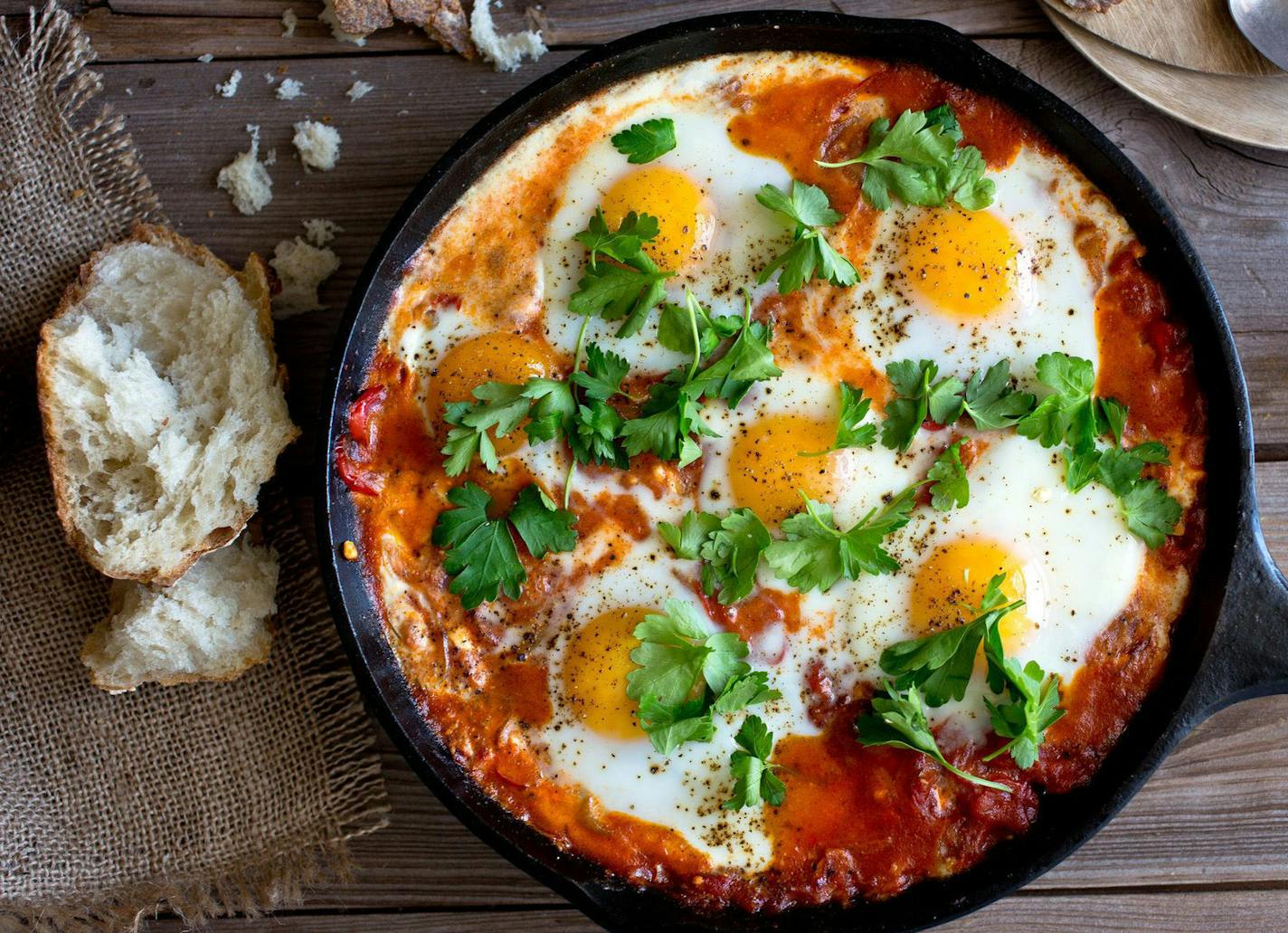 Feta makes a creamy addition to shakshuka, a dish that's a great fit for brunch — or a quick supper — any time.